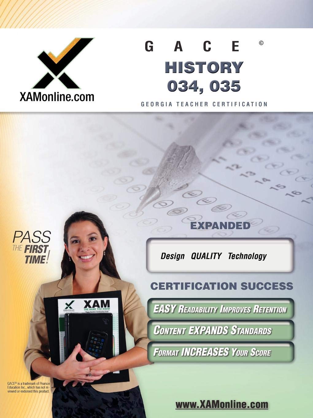 GACE History 034, 035 Teacher Certification Test Prep Study Guide (XAMonline Teacher Certification Study Guides),Used