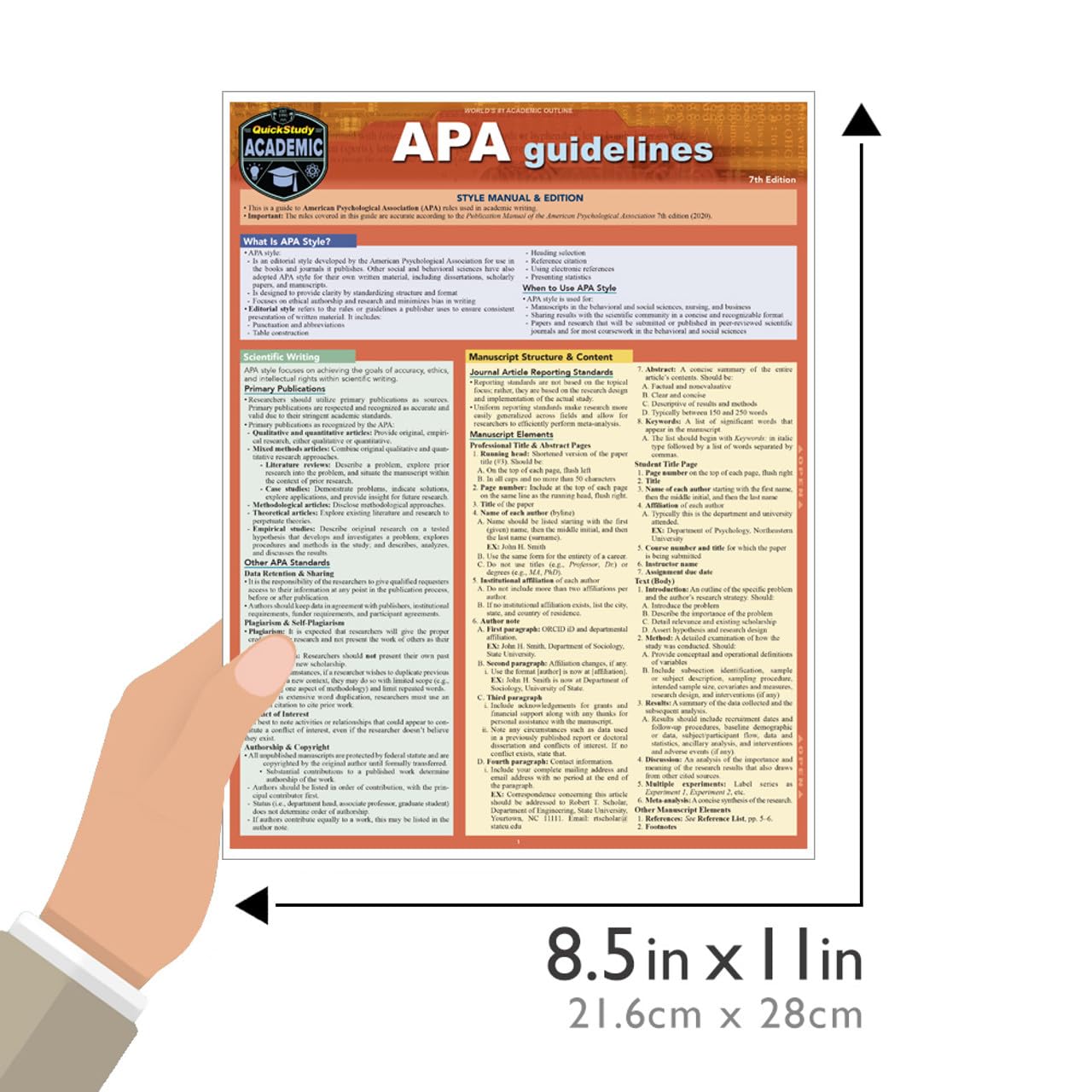 APA Guidelines: Quickstudy Laminated Reference Guide,Used