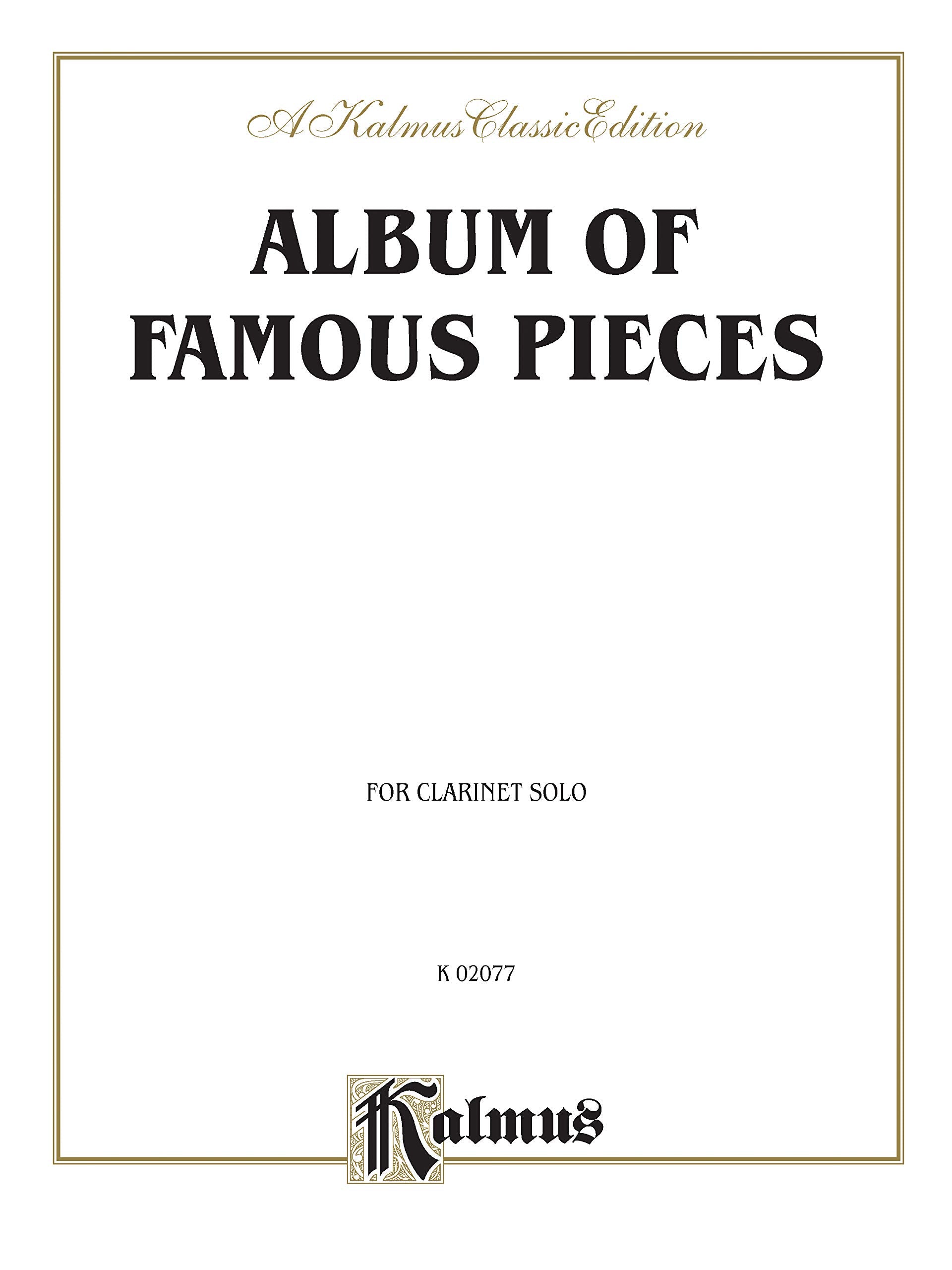 Album of Famous Pieces for Clarinet Solo (Kalmus Edition),Used