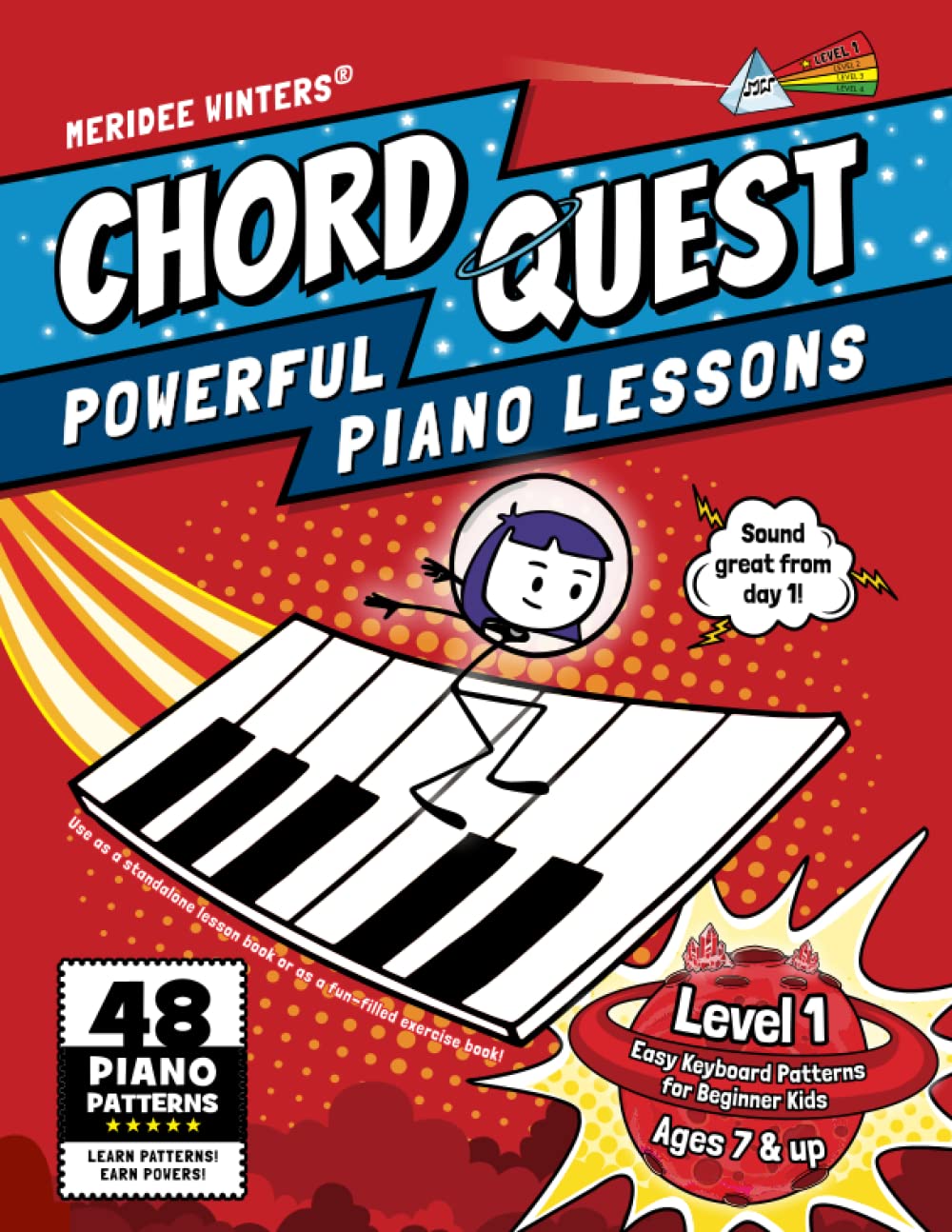 Chord Quest Powerful Piano Lessons Level 1: Easy Keyboard Patterns for Beginner Kids (Meridee Winters Chord Quest),Used