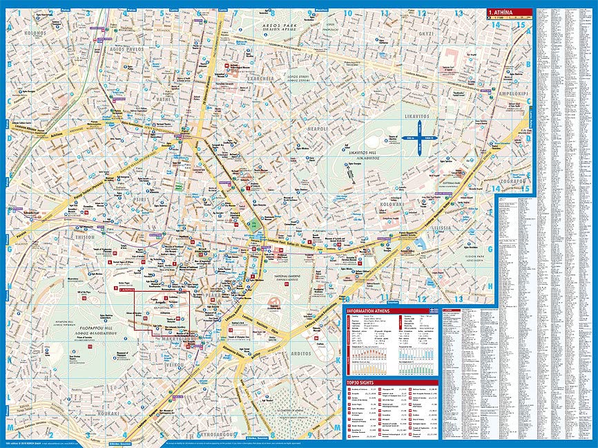 Laminated Athens Map by Borch (English Edition),Used