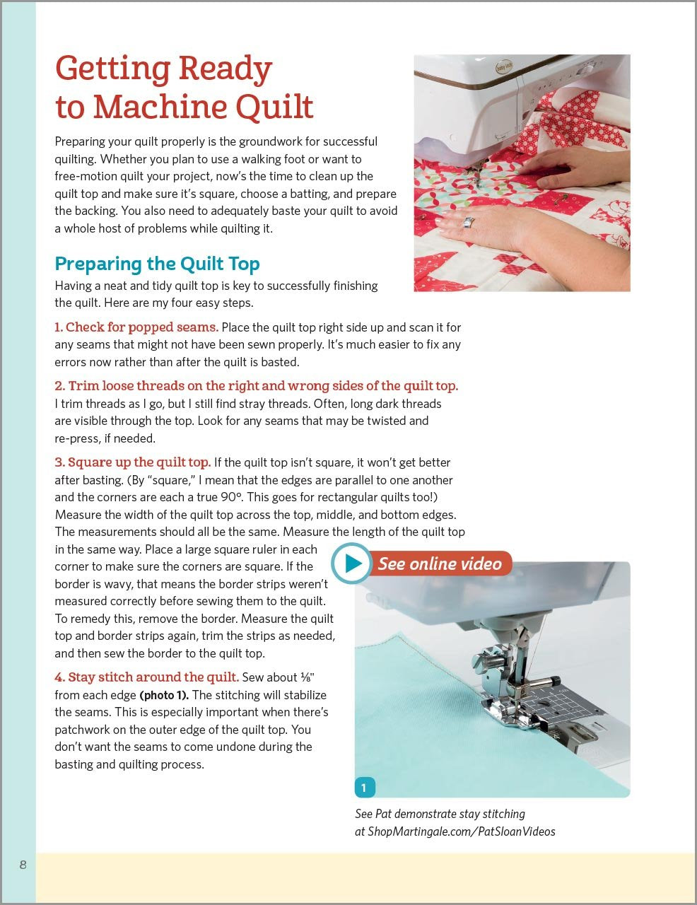 Pat Sloan's Teach Me to Machine Quilt: Learn the Basics of Walking Foot and FreeMotion Quilting,Used