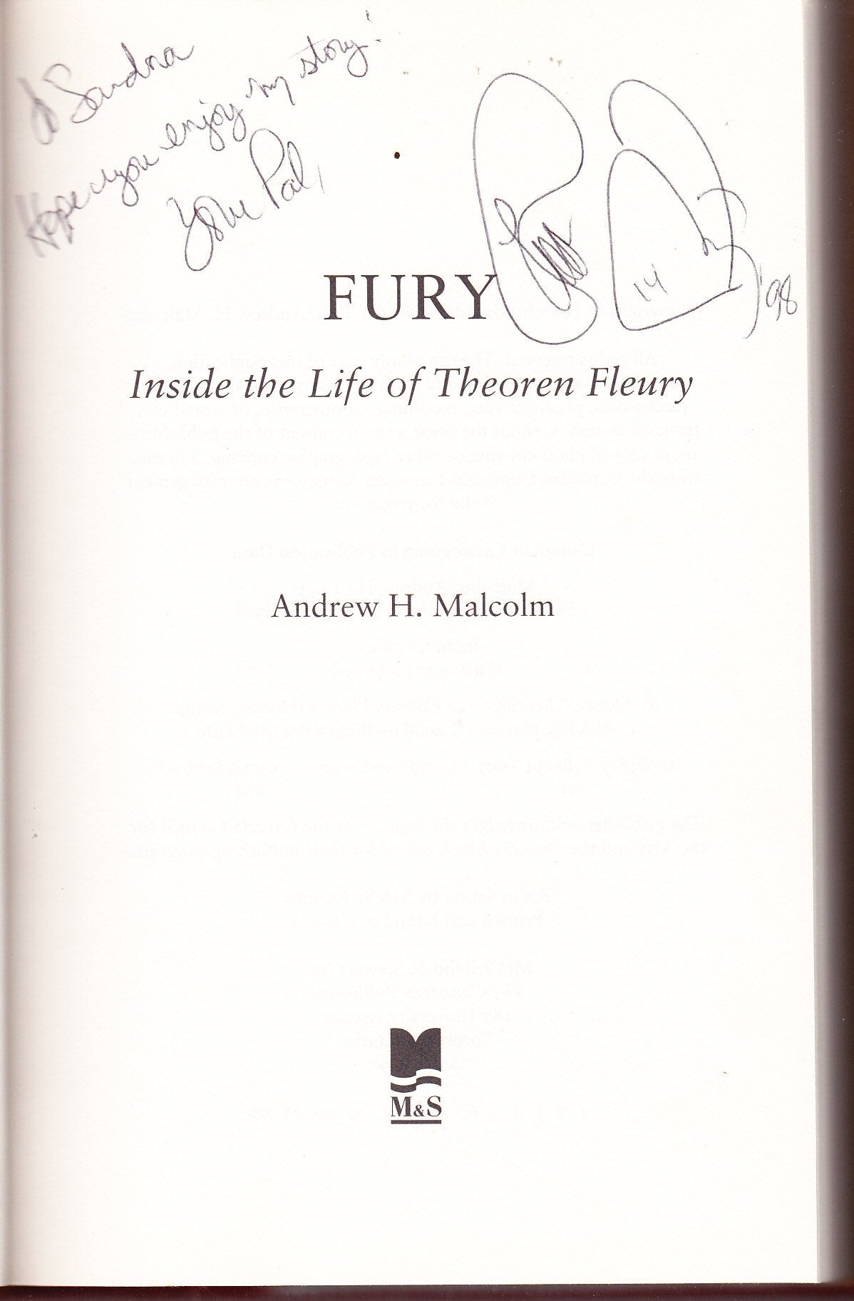 Fury: Inside the Life of Theoren Fleury,Used