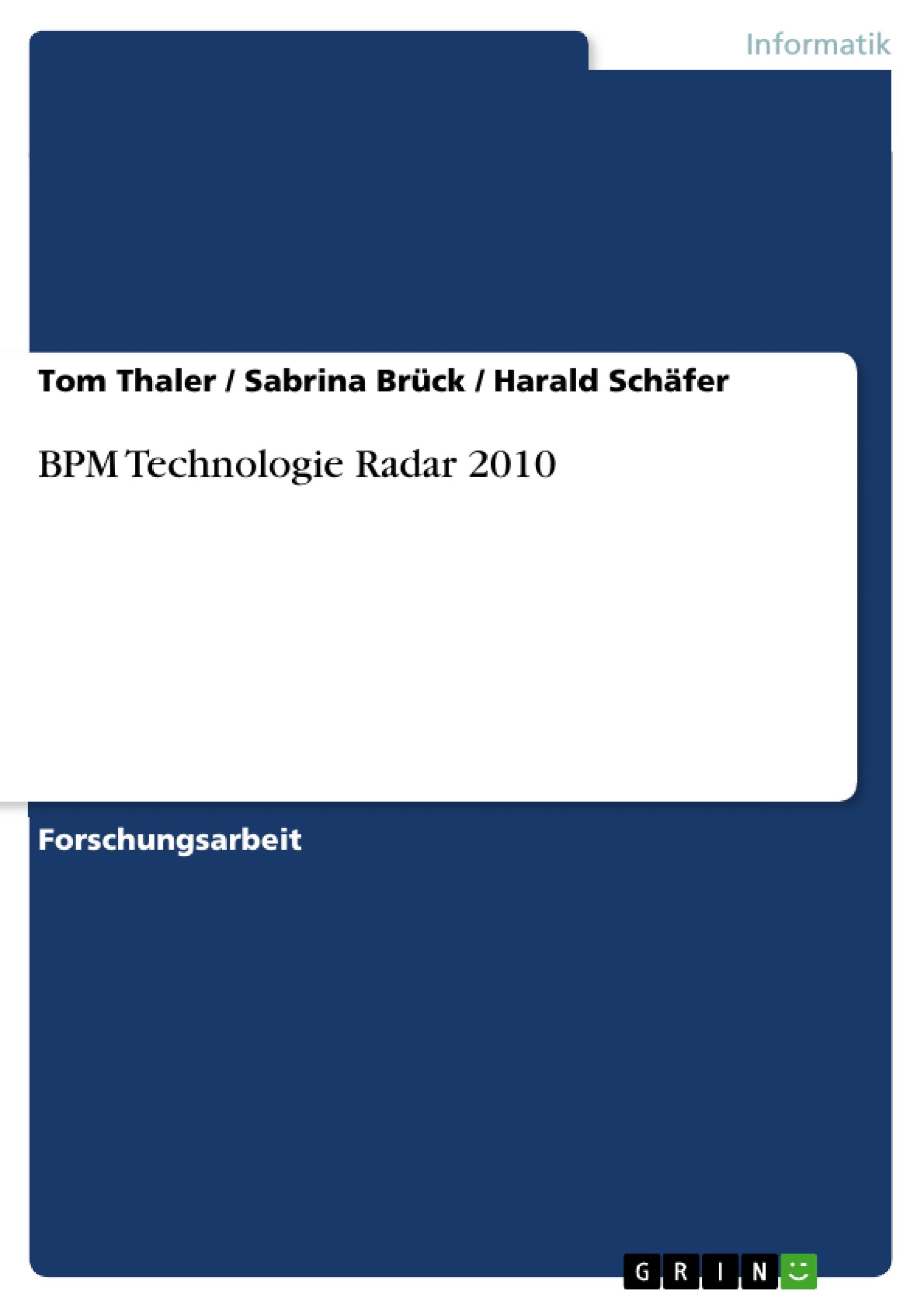 BPM Technologie Radar 2010 (German Edition),Used