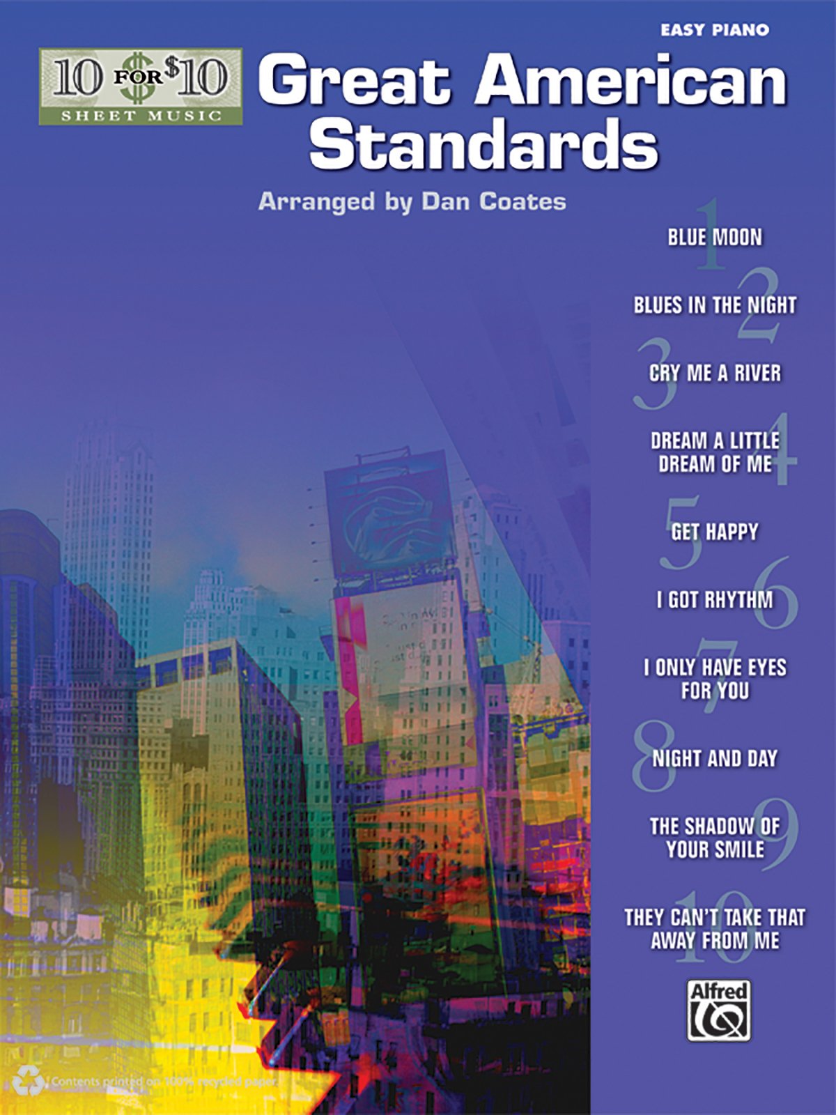 10 for 10 Sheet Music Great American Standards: Piano Solos,Used