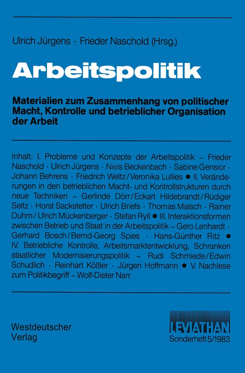 Arbeitspolitik (German Edition),Used