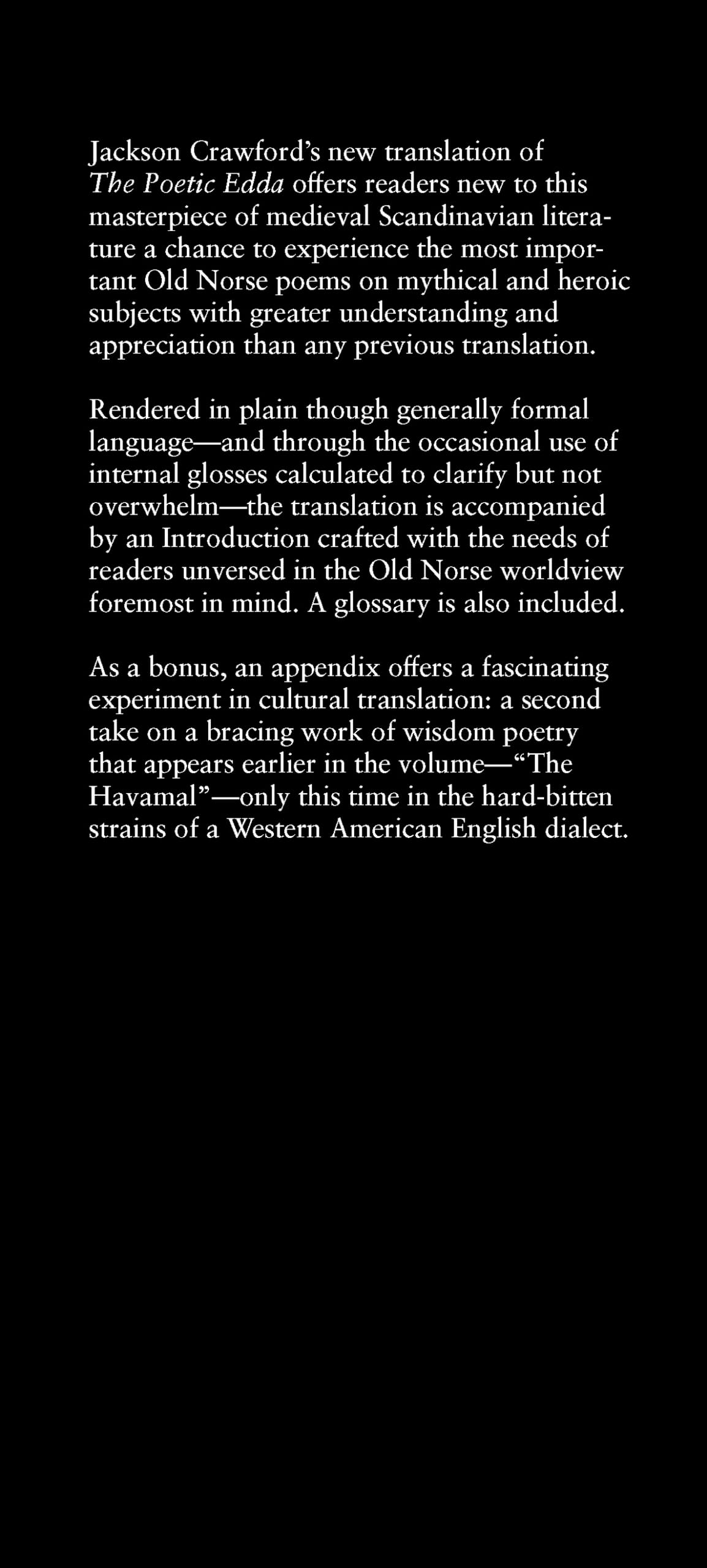 The Poetic Edda: Stories of the Norse Gods and Heroes (Hackett Classics),Used