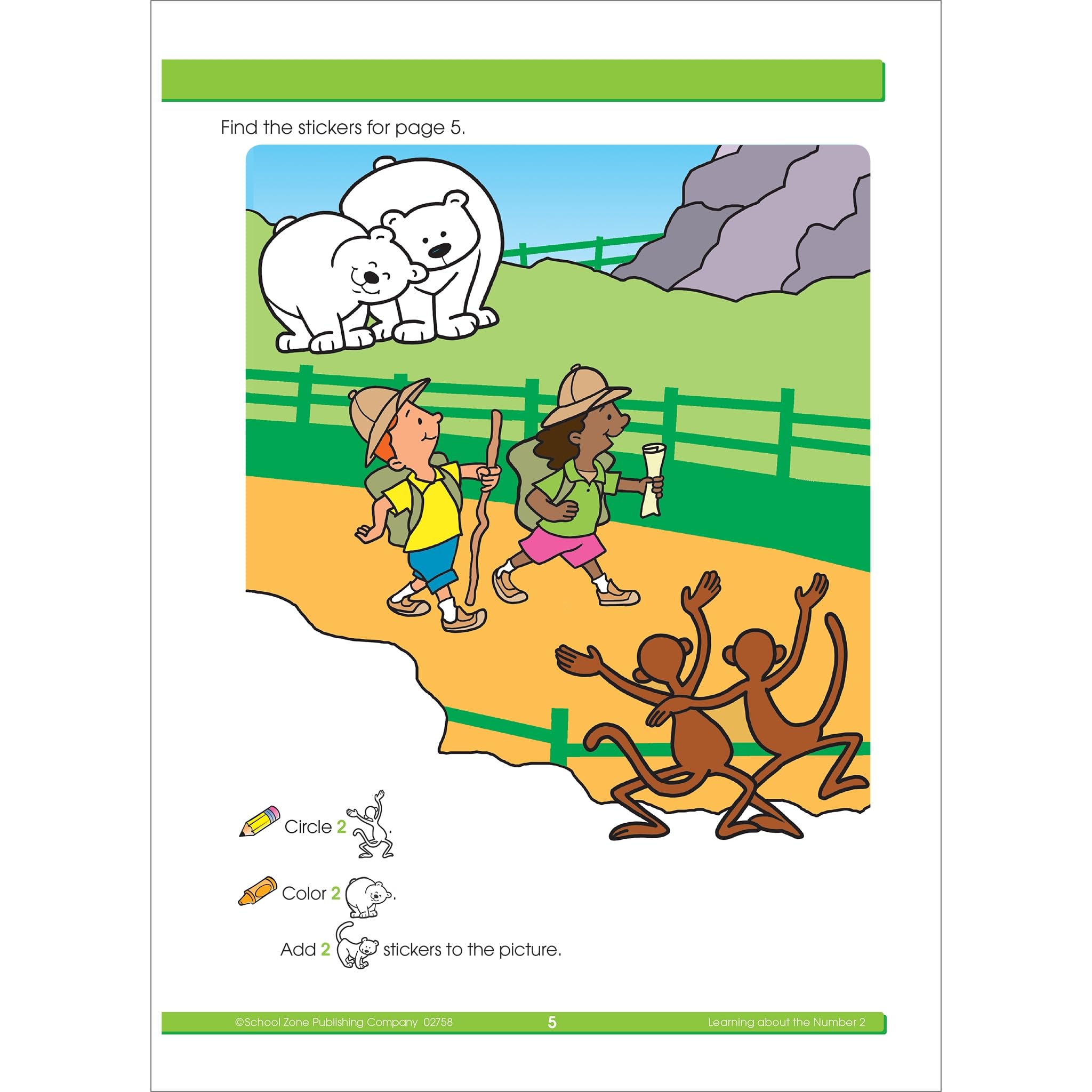 School Zone Math Stickers Workbook 64 Pages, Ages 3 to 6, Preschool to Kindergarten, 426 Stickers, Counting, Numbers 112, T,New