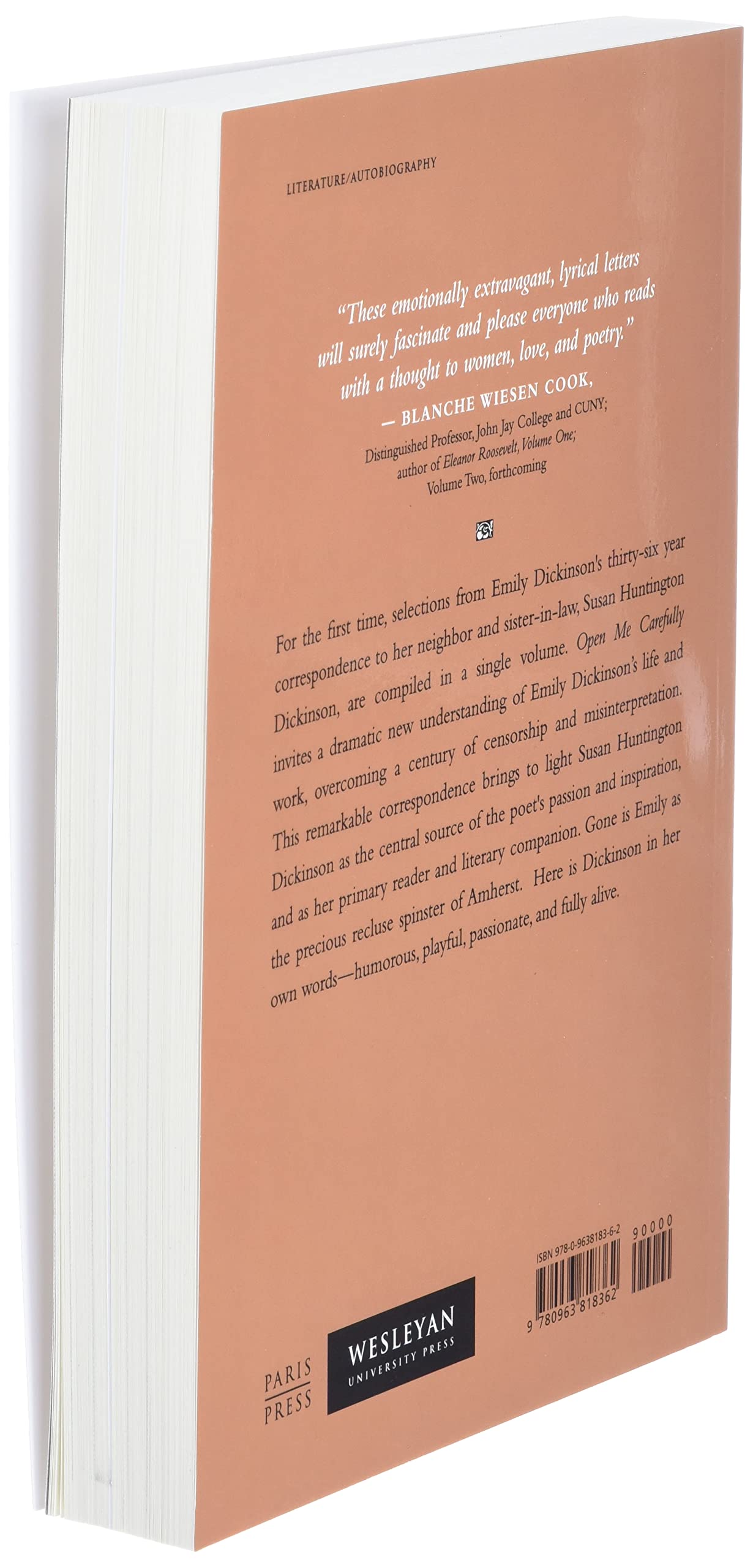 Open Me Carefully: Emily Dickinson's Intimate Letters to Susan Huntington Dickinson (Paris Press),New