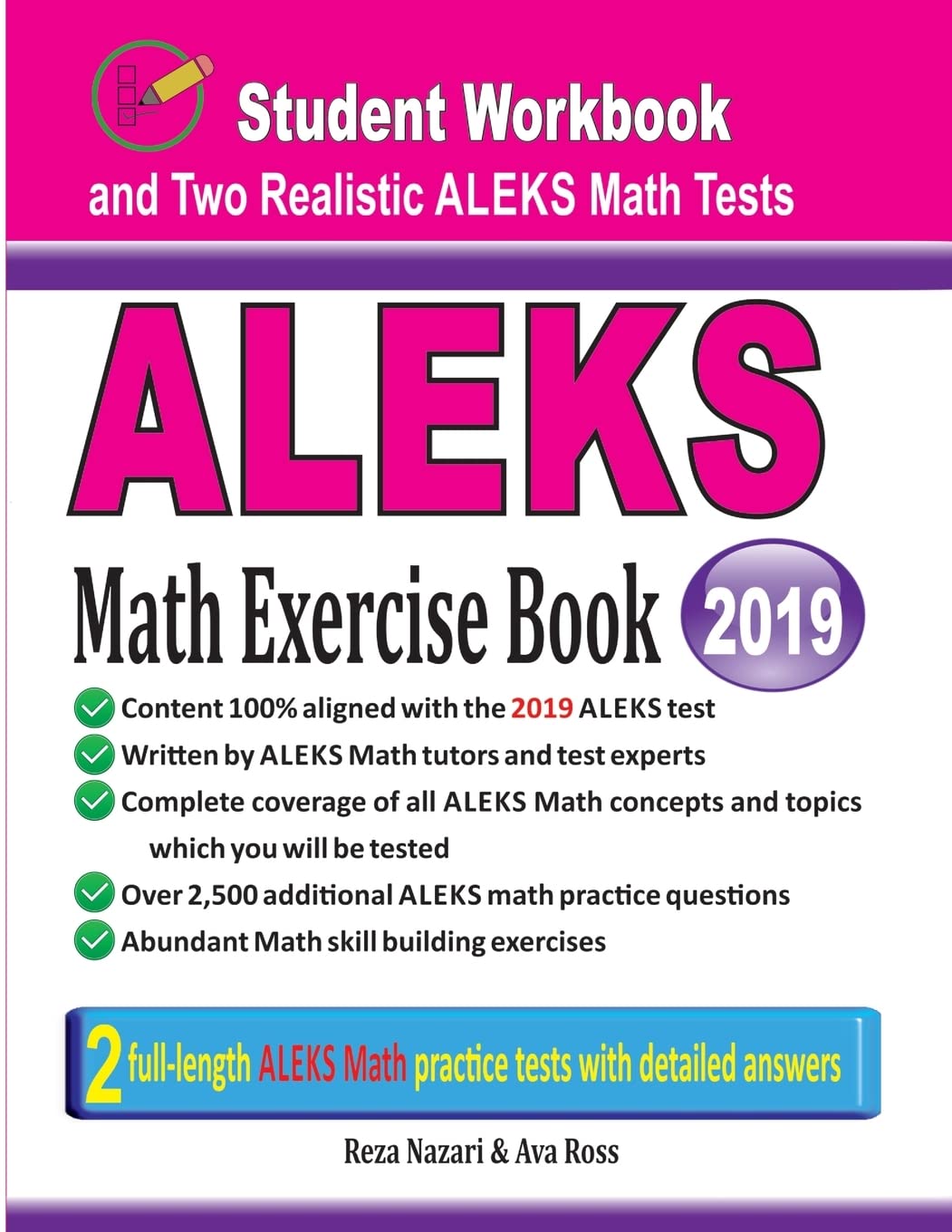 ALEKS Math Exercise Book: Student Workbook and Two Realistic ALEKS Math Tests,Used
