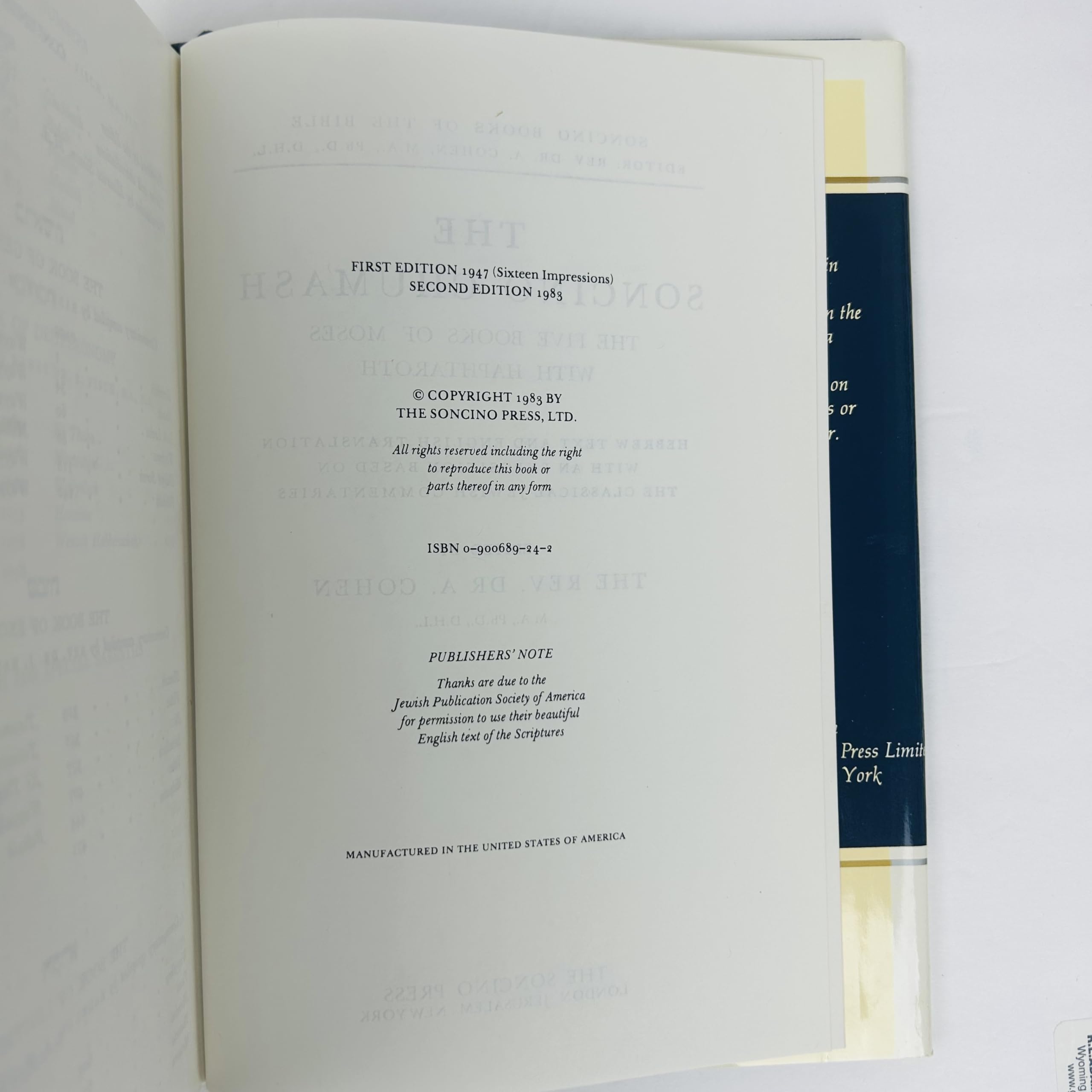 The Soncino Chumash,New