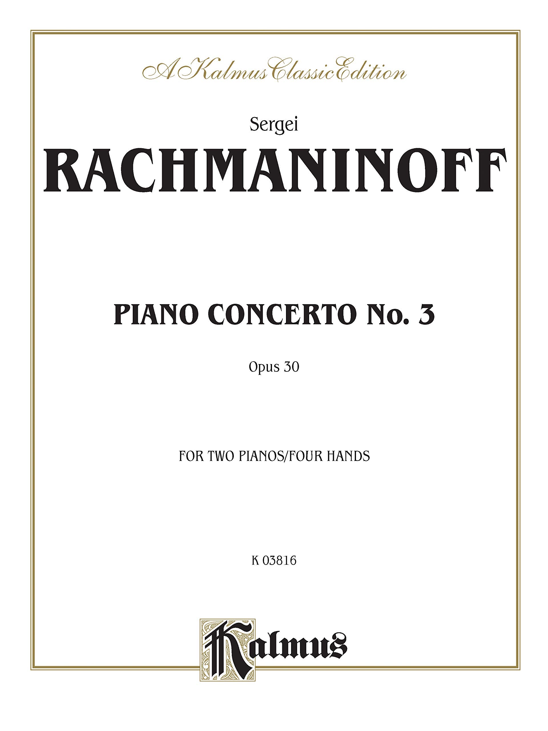 Piano Concerto No. 3 in D Minor, Op. 30 (Kalmus Edition),New