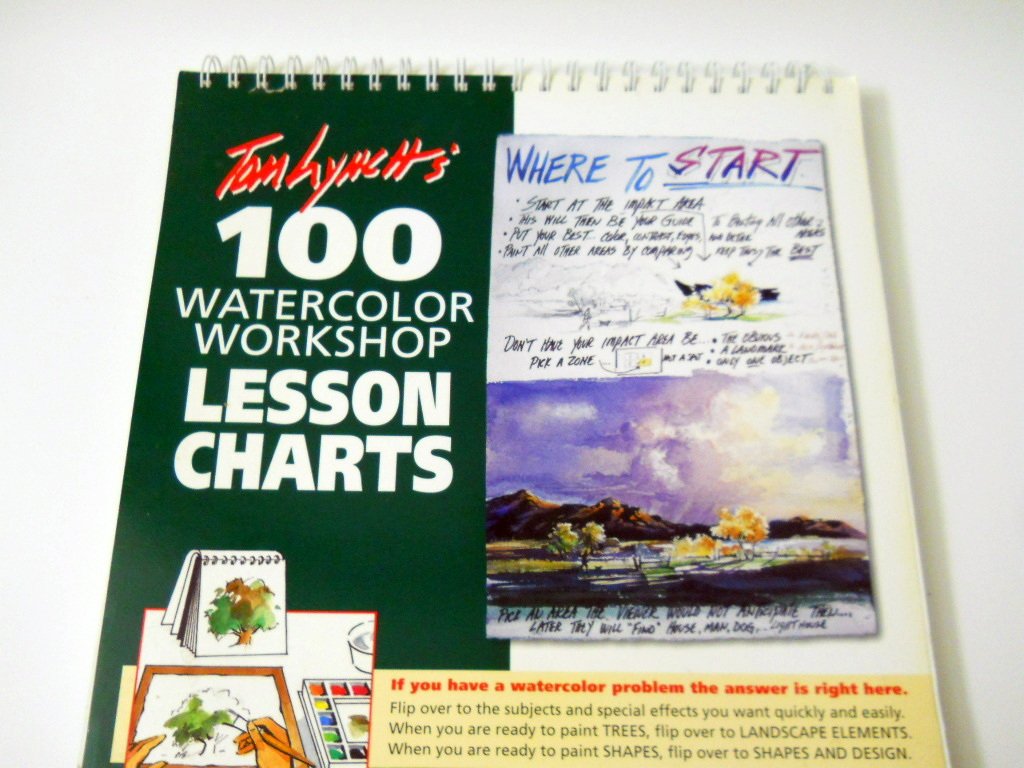 Tom Lynch 100 Watercolor Workshop Lesson Charts,Used