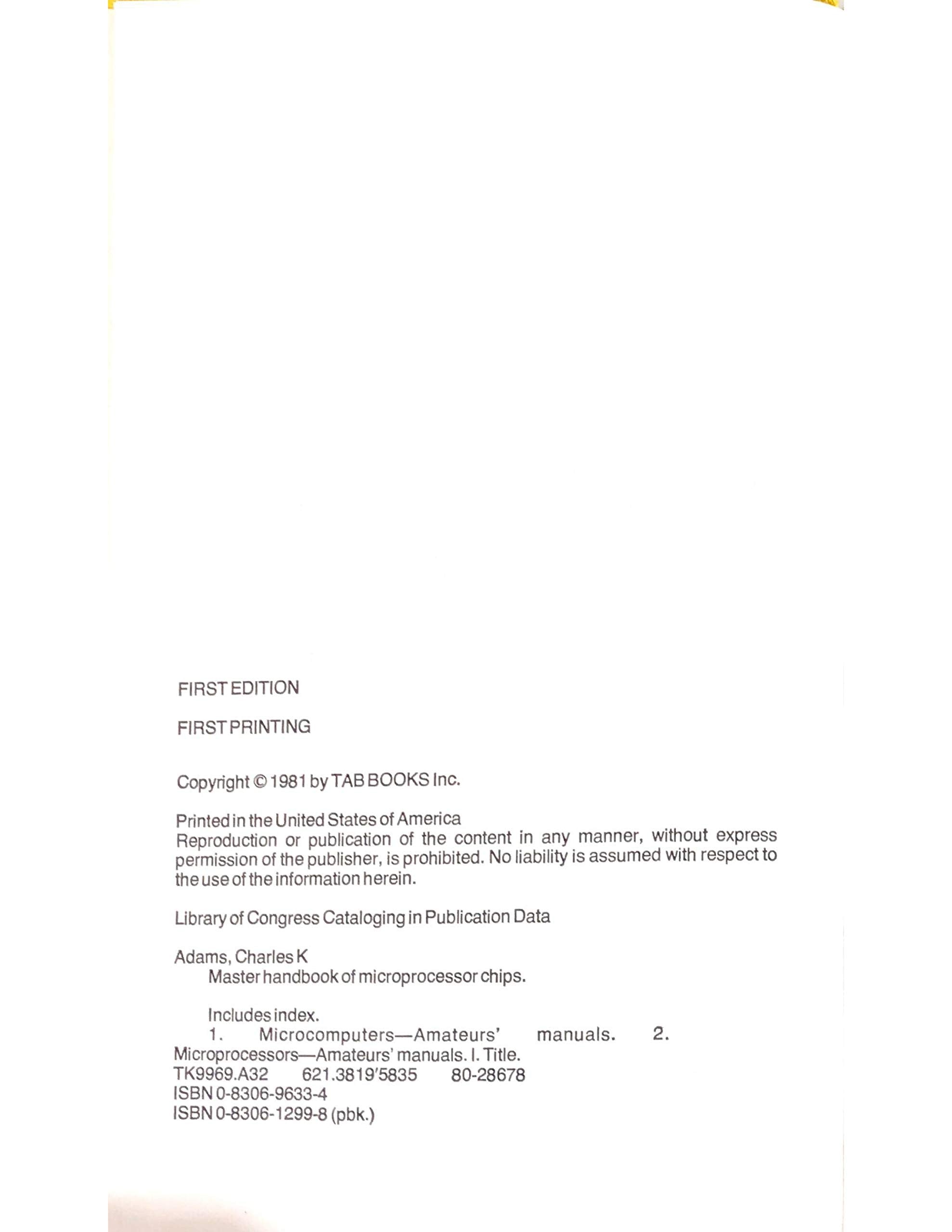 Master handbook of microprocessor chips,Used