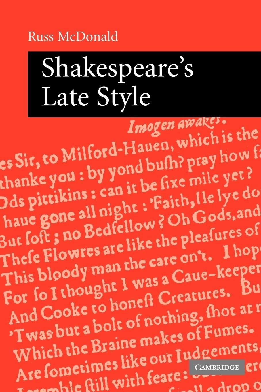 Shakespeare's Late Style,Used