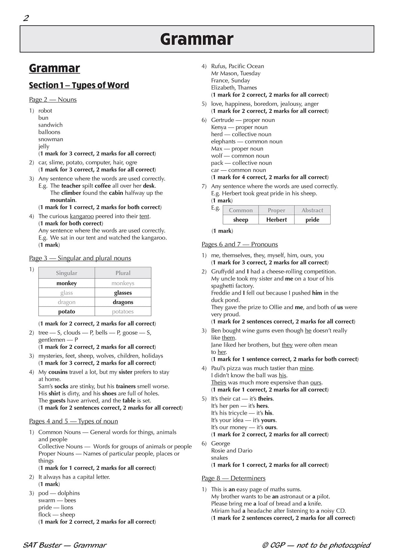KS2 English SAT Buster Book 1 Answers Grammar, Punctuation & Spelling (for the 2018 tests),Used