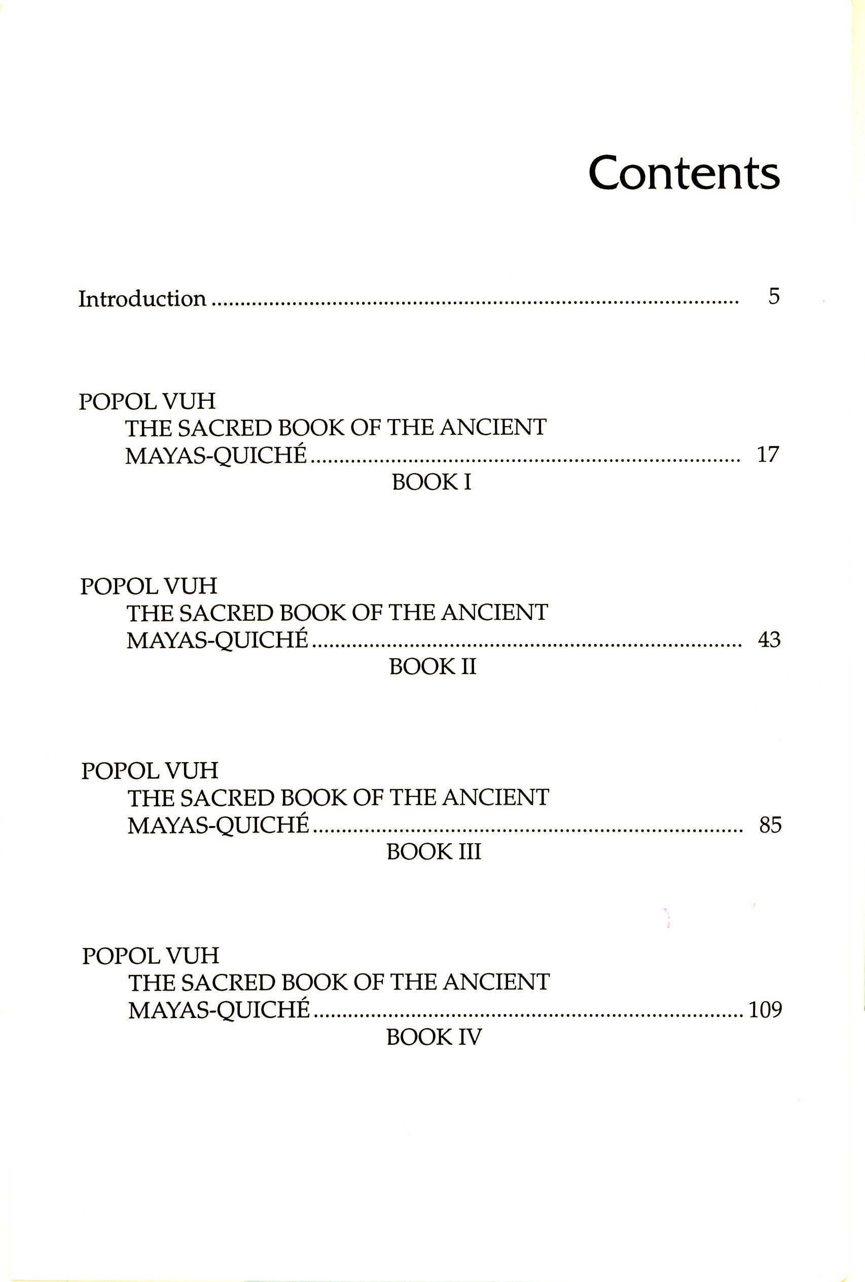 Popol Vuh: The Sacred Book of the Ancient Mayas Quiche,Used