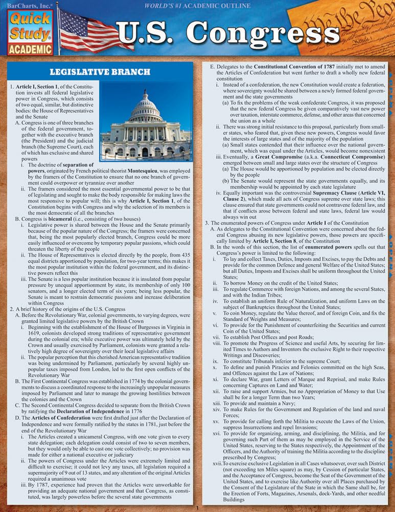 U.S. Congress (Quick Study: Academic),Used