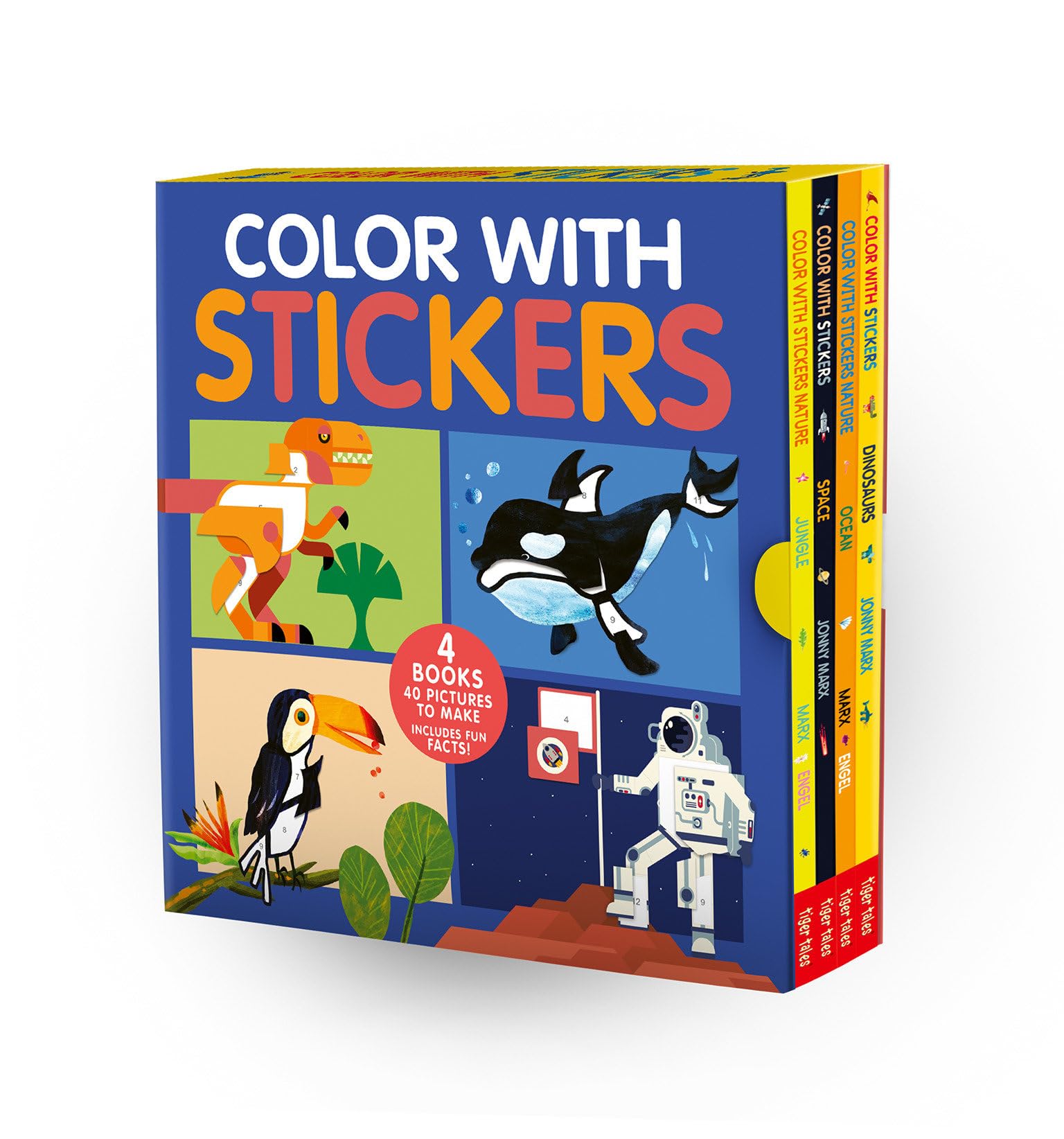 Color with Stickers 4Book Boxed Set: Dinosaurs; Space; Jungle; Ocean,New