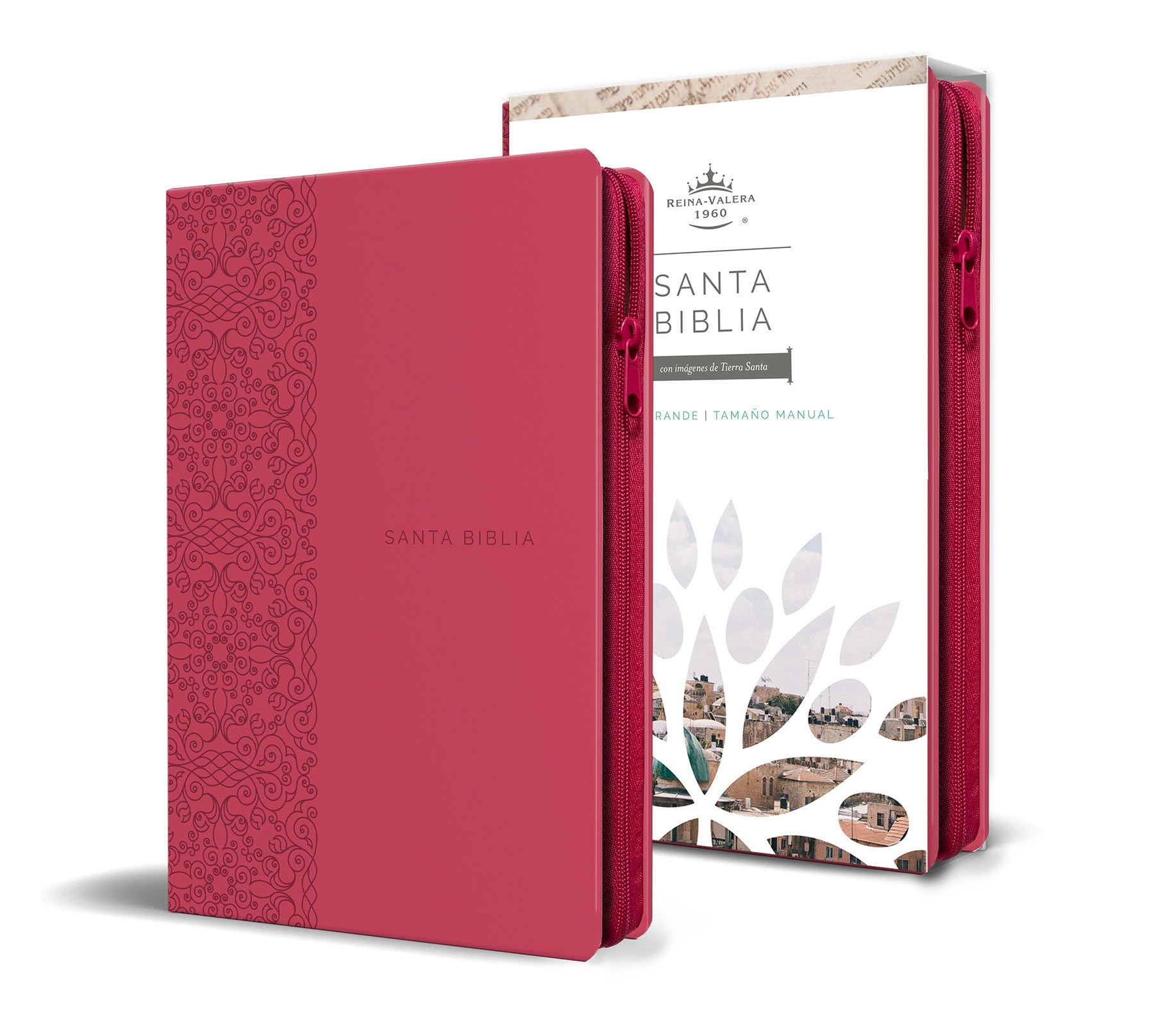 Biblia Reina Valera 1960 Letra Grande. Smil Piel Fucsia, Cremallera, Tamao Manual / Spanish Holy Bible Rvr 1960. Handy Size, Lar