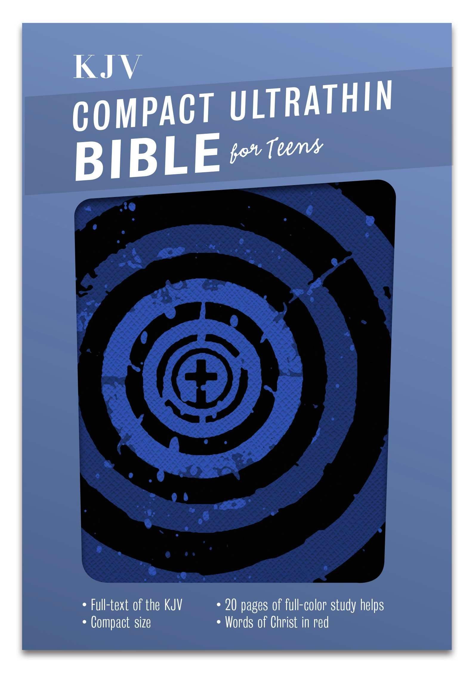 KJV Compact Ultrathin Bible for Teens, Blue Vortex LeatherTouch,Used