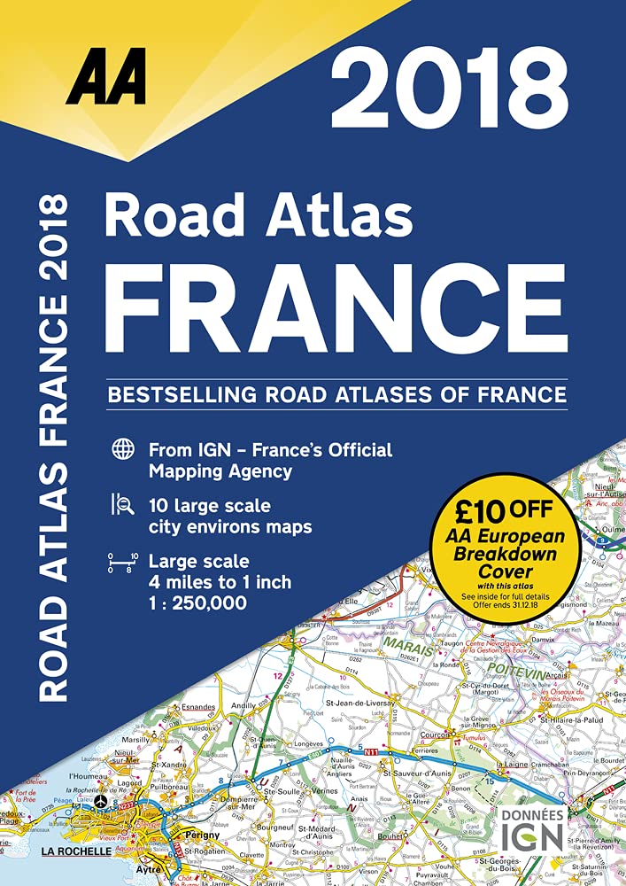2018 Road Atlas France (Aa Road Atlas),Used