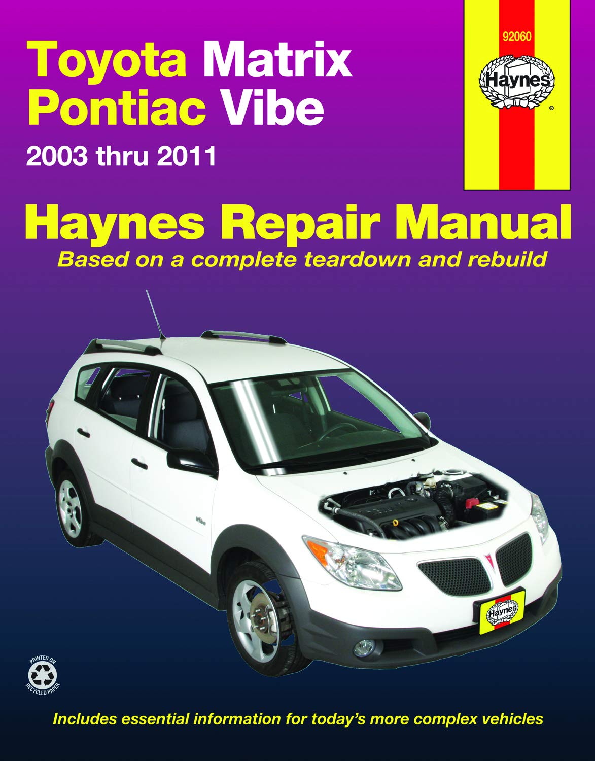 Toyota Matrix & Pontiac Vibe 20032011 Repair Manual (Haynes Repair Manual),New