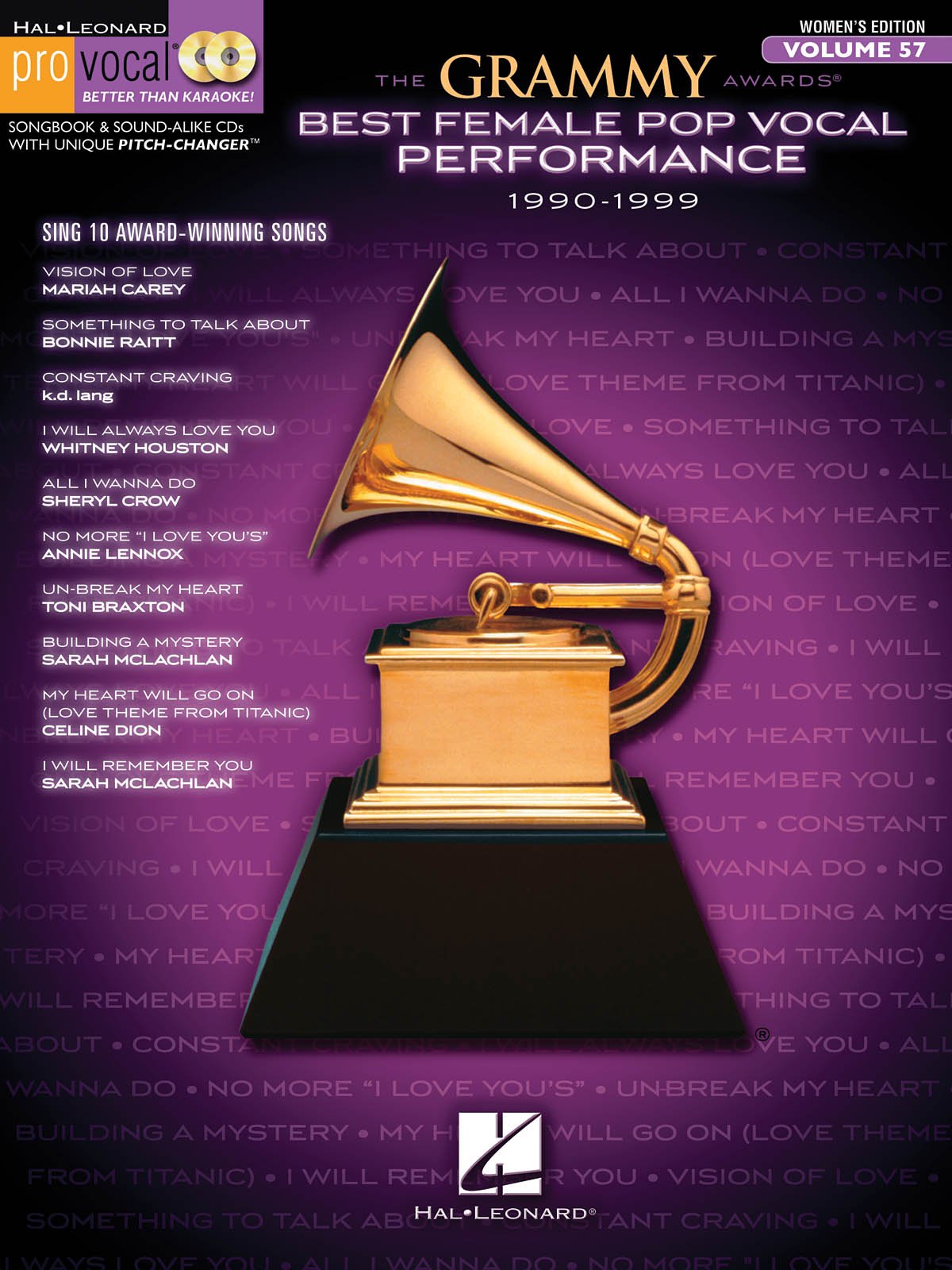 The Grammy Awards Best Female Pop Vocal Performance 19901999: Pro Vocal Women'S Edition Volume 57 (Hal Leonard Pro Vocal),Used