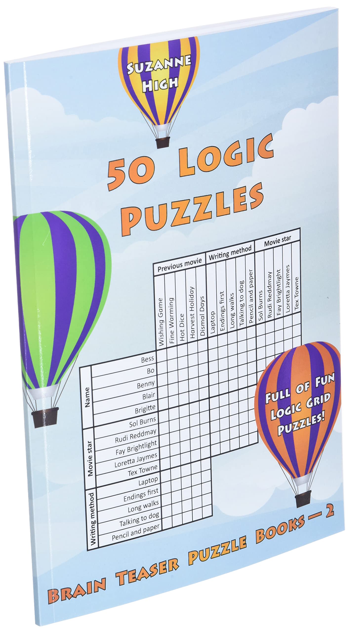 50 Logic Puzzles: Full of Fun Logic Grid Puzzles! (Brain Teaser Puzzle Books),New