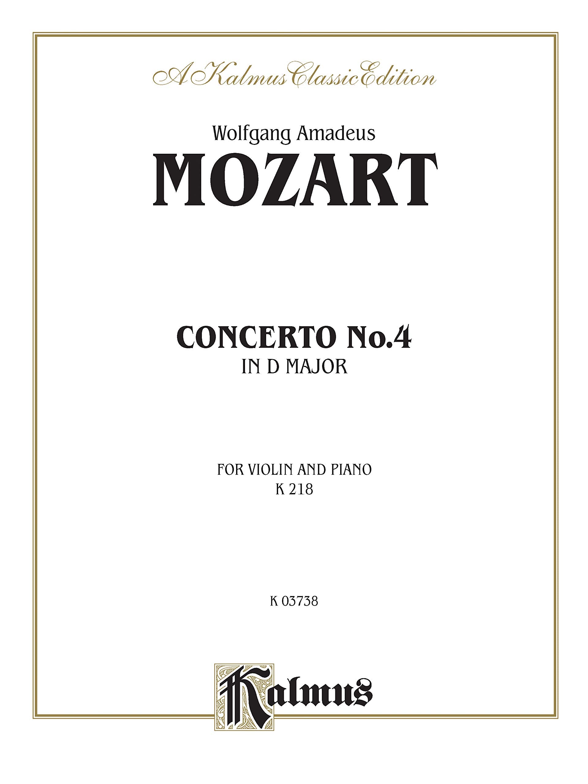 Violin Concerto No. 4, K. 218 (Kalmus Edition),Used