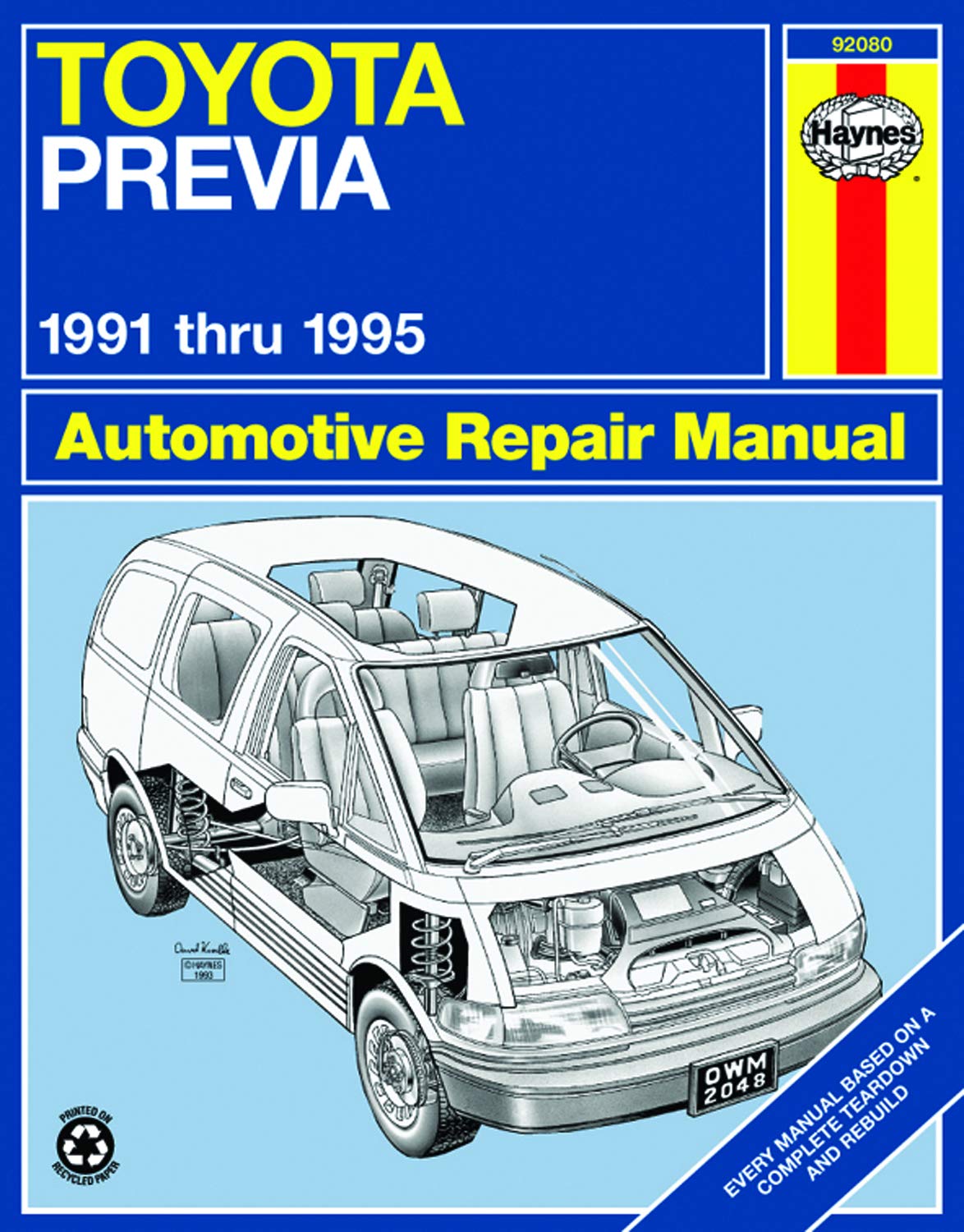 Toyota Previa Van '91'95 (Haynes Repair Manuals),Used