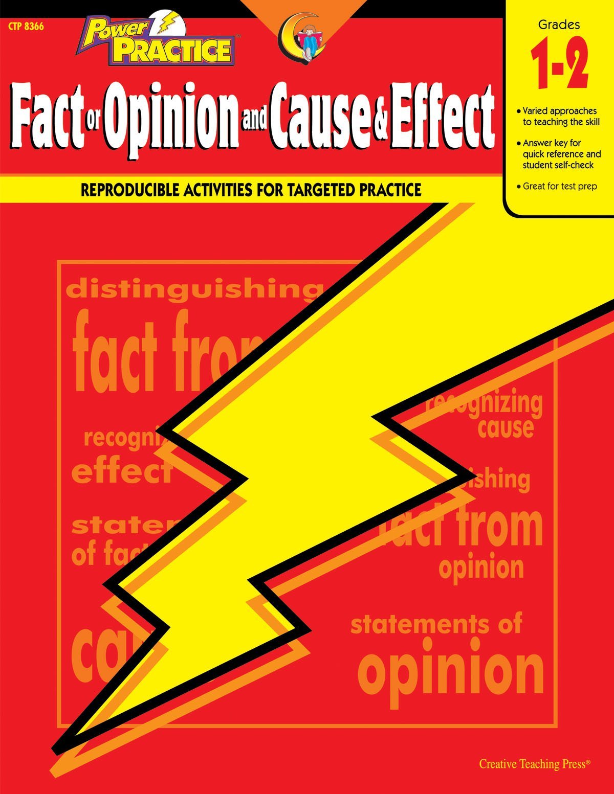 Power Practice Fact or Opinion and Cause & Effect, Gr. 12,Used