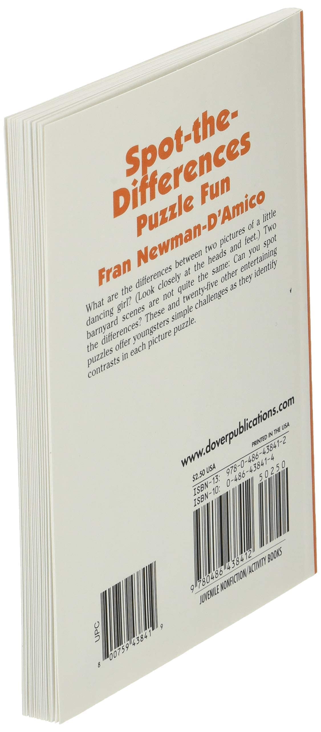 SpottheDifferences Puzzle Fun (Dover Little Activity Books: Puzzles),Used