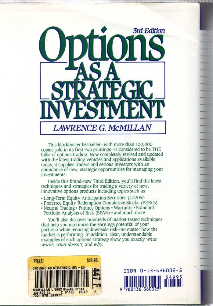 Options As A Strategic Investment, Third Edition,Used