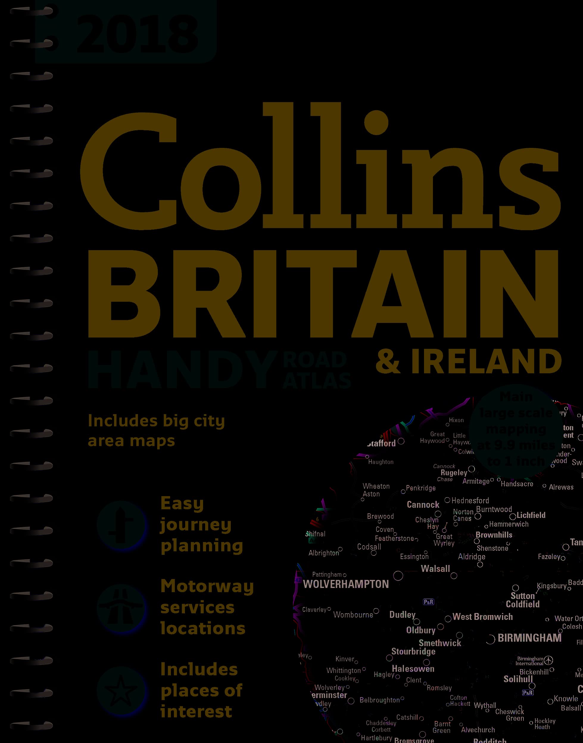 2018 Collins Britain & Ireland Handy Road Atlas,Used