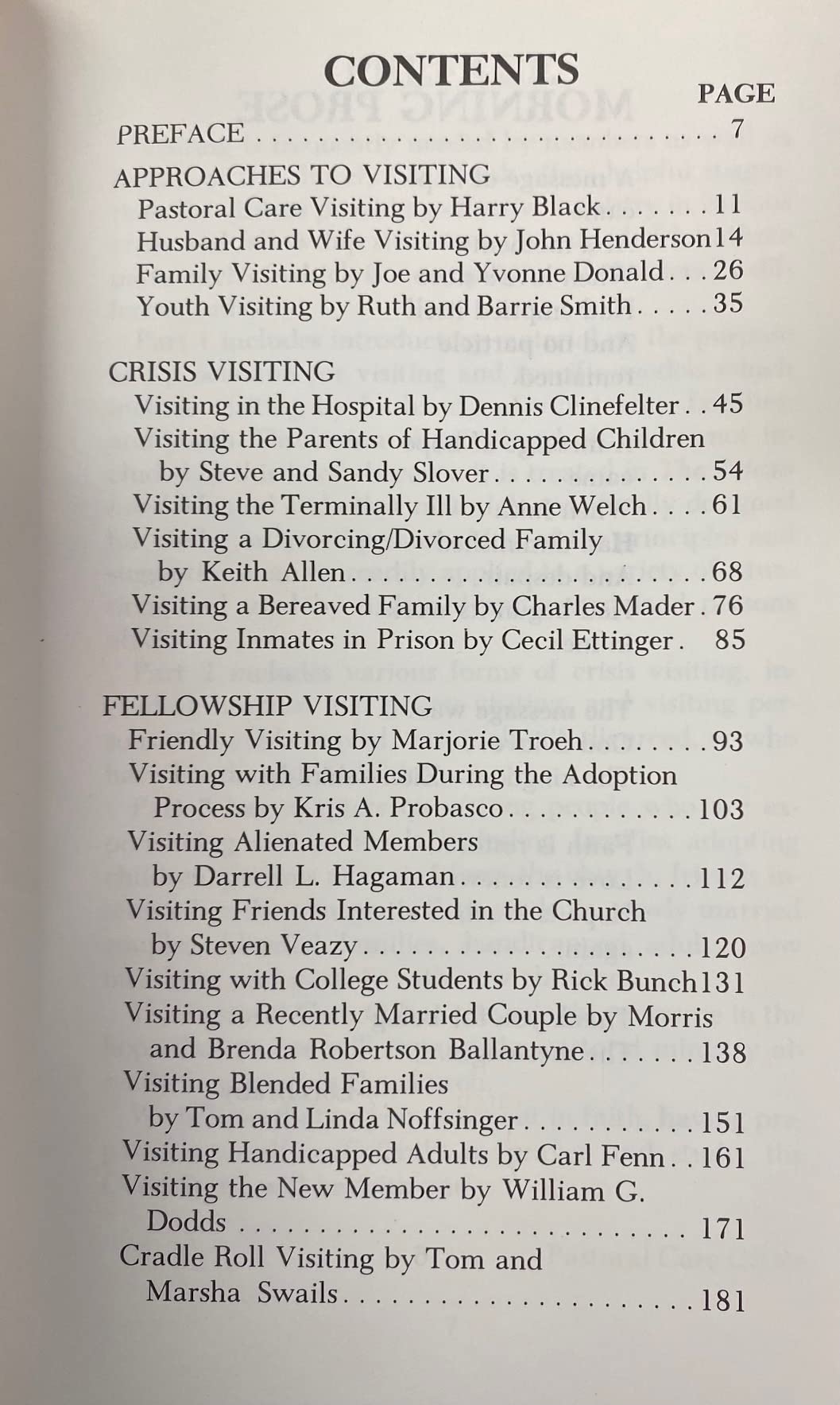 Visiting: A Pastoral Care Ministry,Used