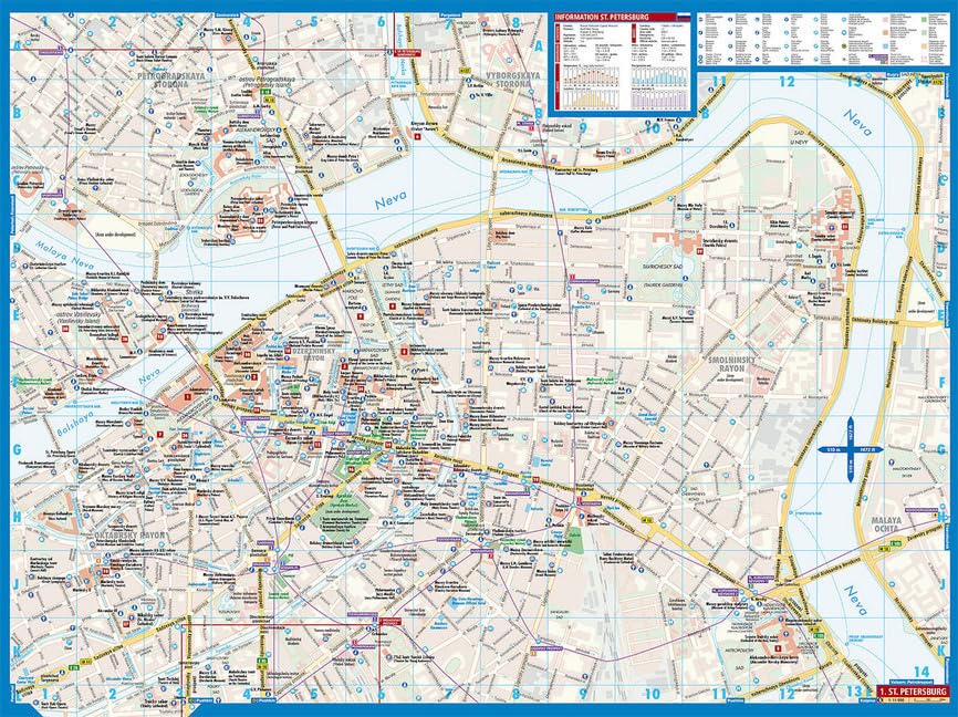 Laminated St. Petersburg City Streets Map by Borch (English Edition),Used