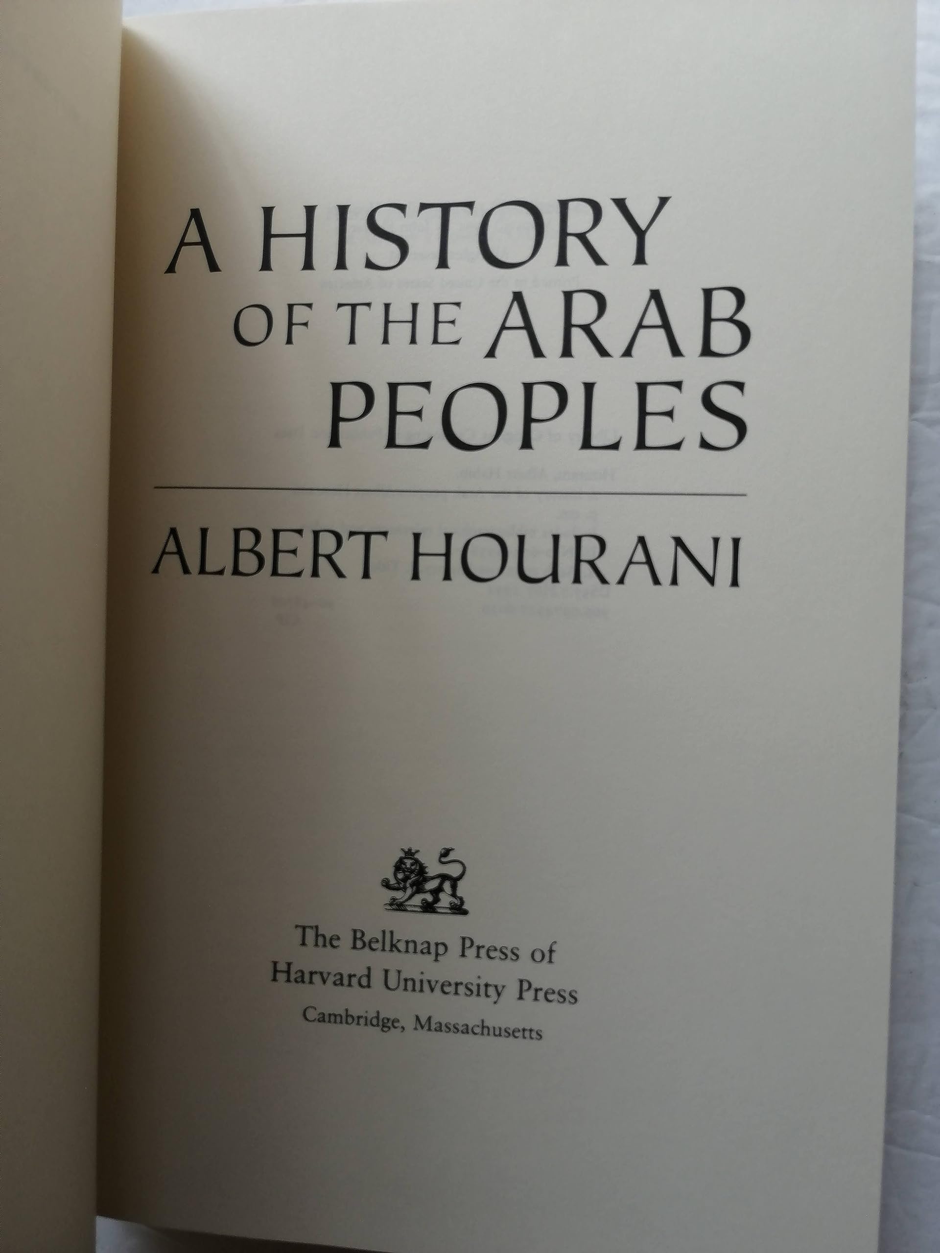 A History of the Arab Peoples,New