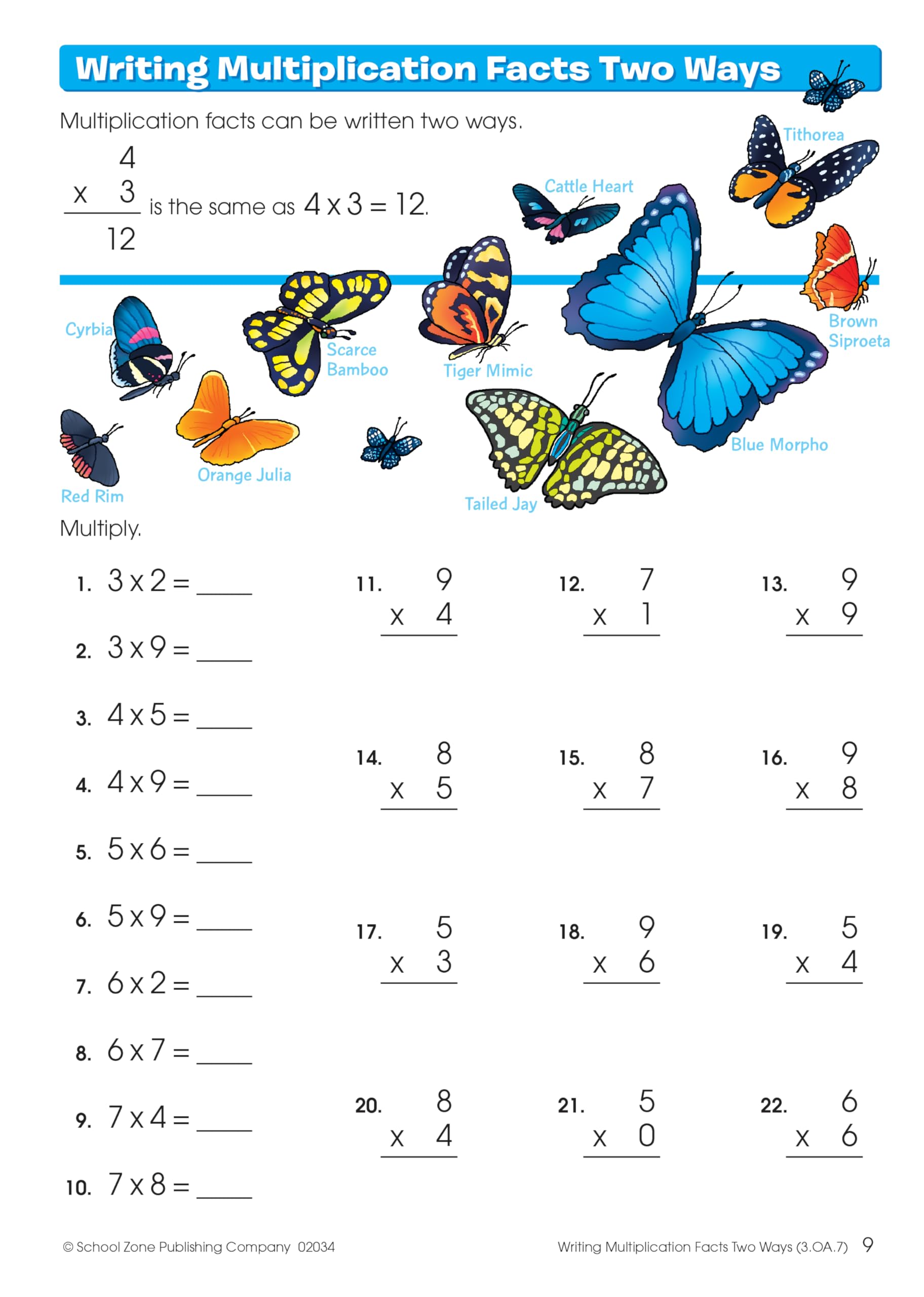 School Zone Multiplication & Division Workbook 32 Pages, Ages 8 To 10, 3Rd Grade, 4Th Grade, Estimation, Word Problems, And,Used
