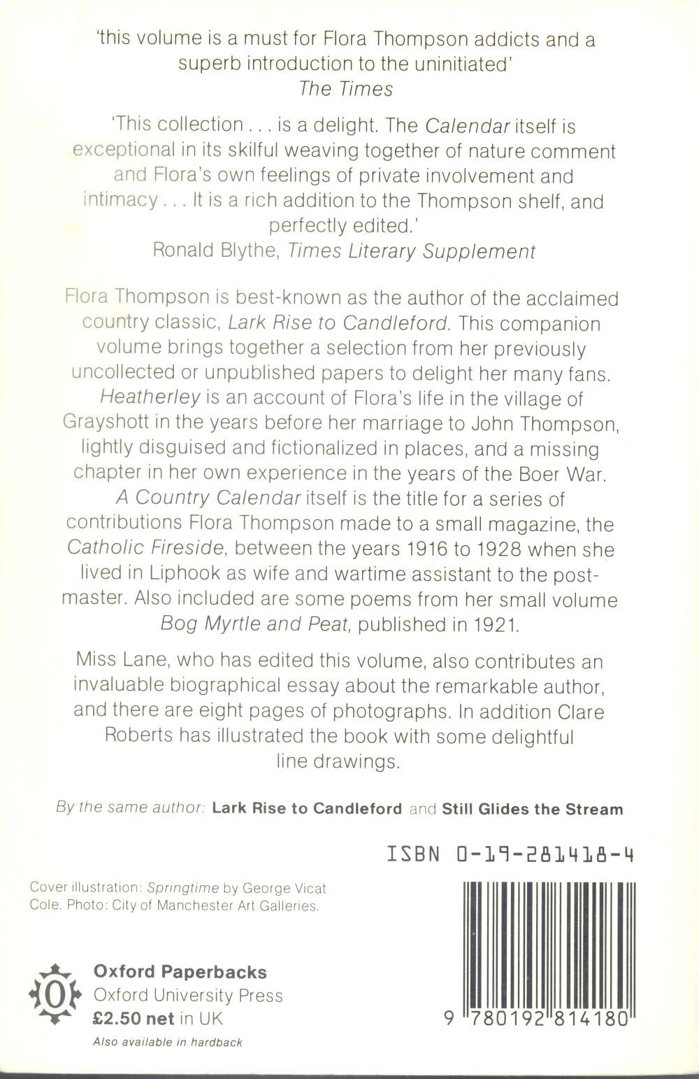 A Country Calendar and Other Writings (Oxford Paperbacks),Used