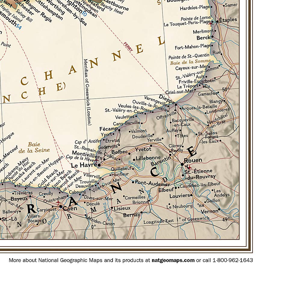 National Geographic: Britain and Ireland Executive Wall Map (23.5 x 30.25 inches) (National Geographic Reference Map),Used