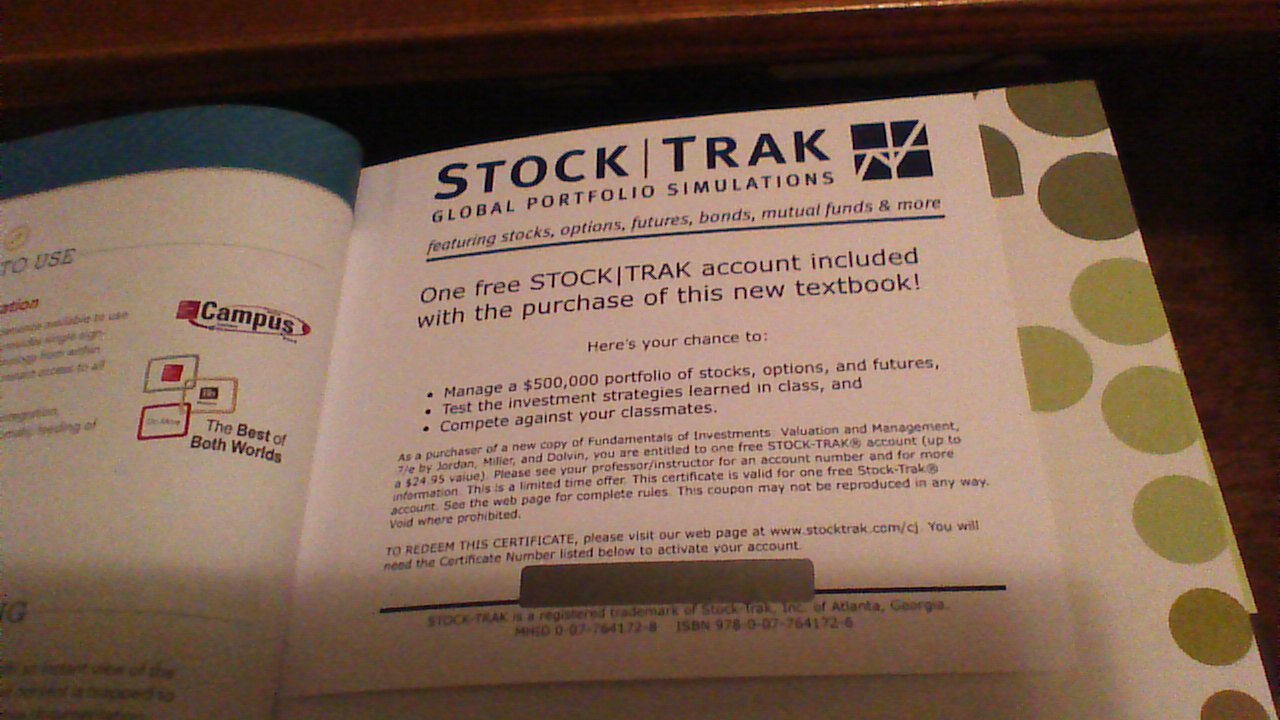 Mp Fundamentals of Investments + Stocktrak Card: Includes Stocktrak Card,Used