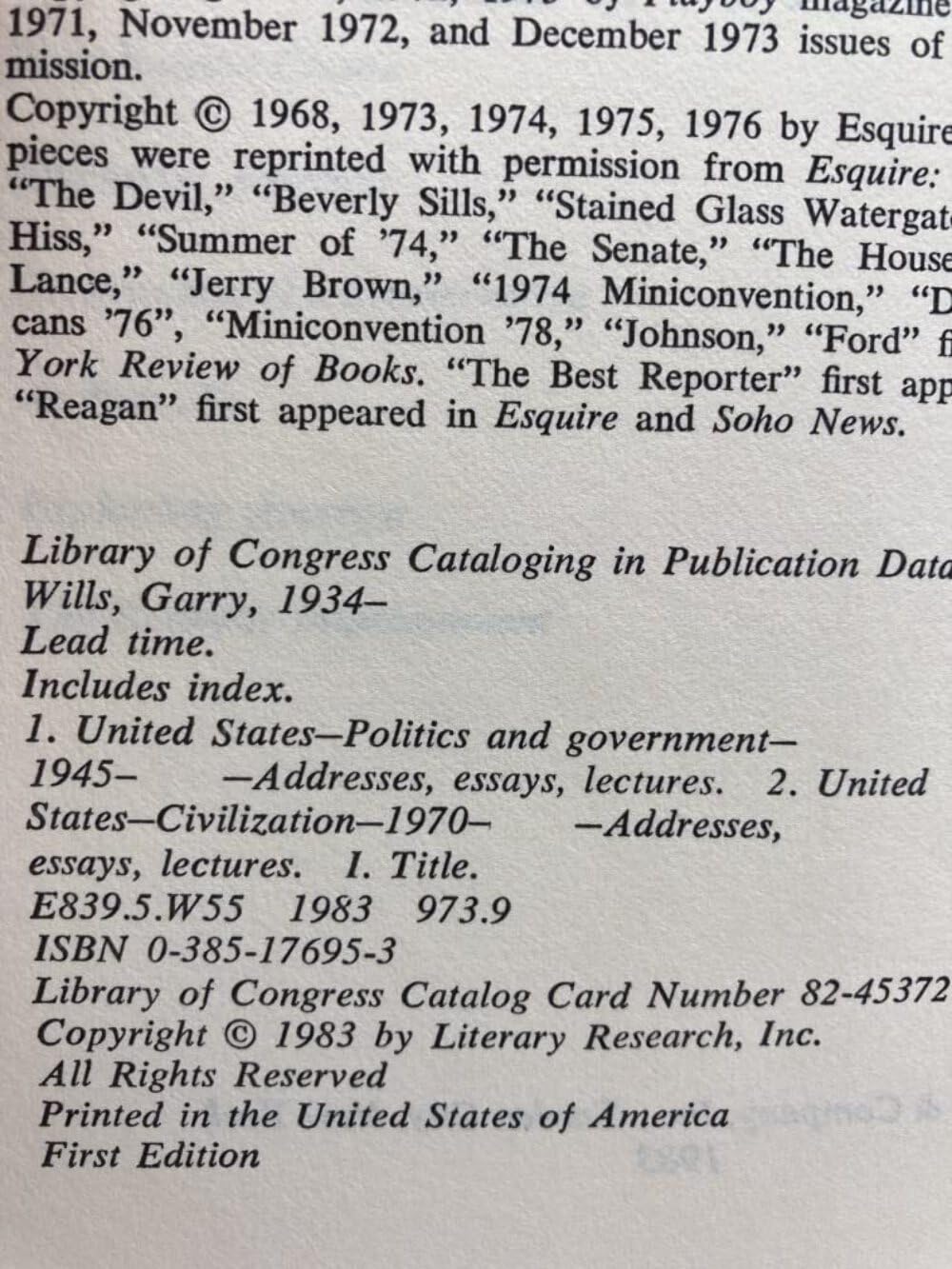 Lead Time : A Journalist's Education,Used