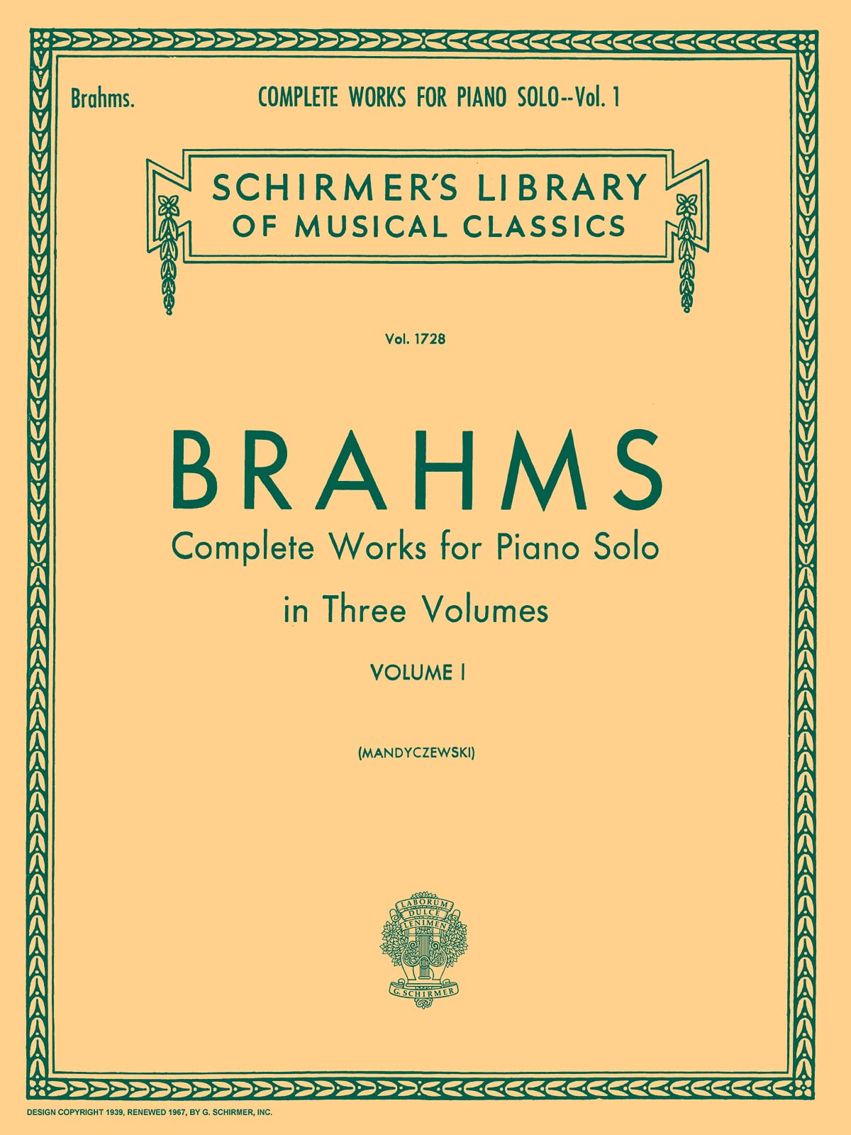 Complete Works for Piano Solo Volume 1: Schirmer Library of Classics Volume 1728 Piano Solo (Schirmer's Library of Musical Cla,Used