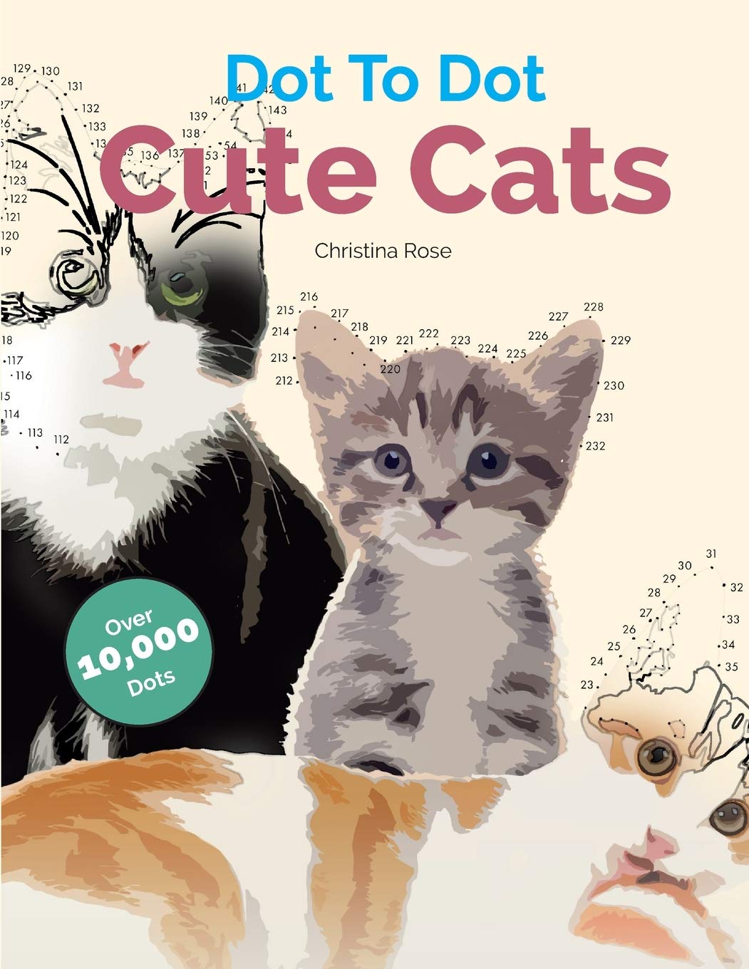 Cute Cats Dot To Dot: Adorable AntiStress Images and Scenes to Complete and Colour,Used