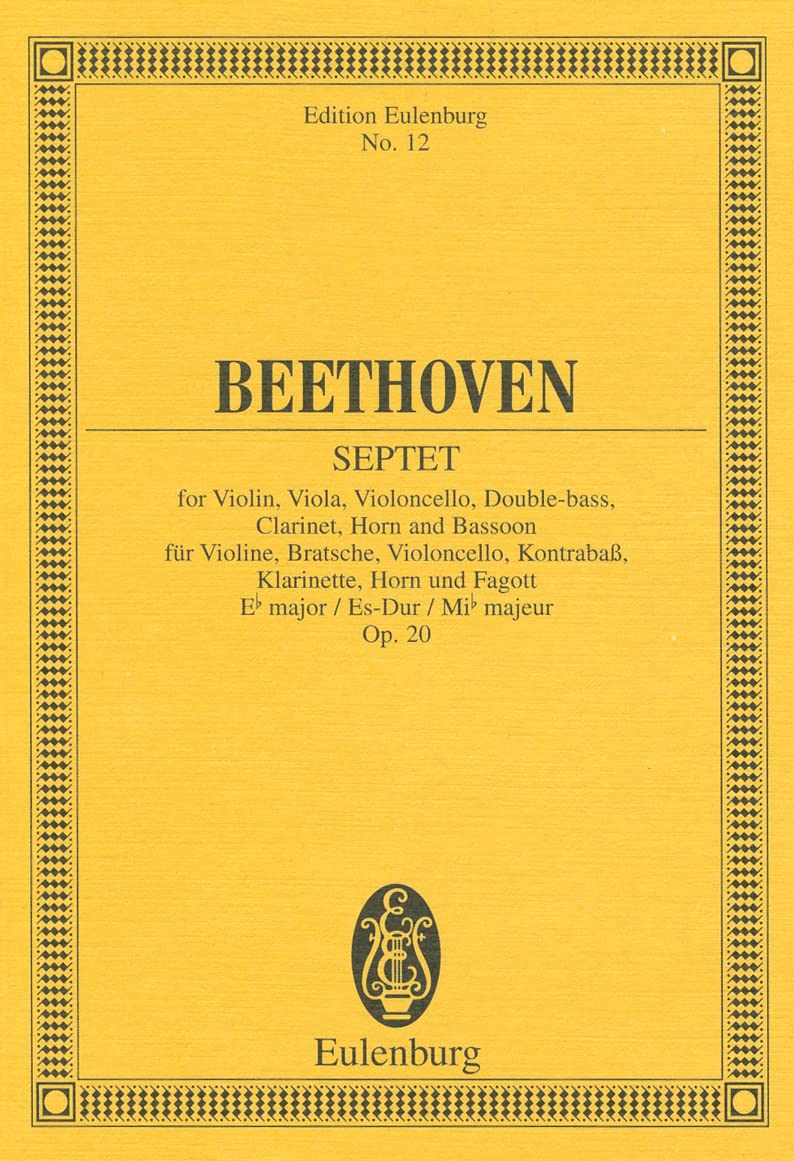 Septet in E flat Major, Op. 20: Study Score (Edition Eulenburg No. 12),Used