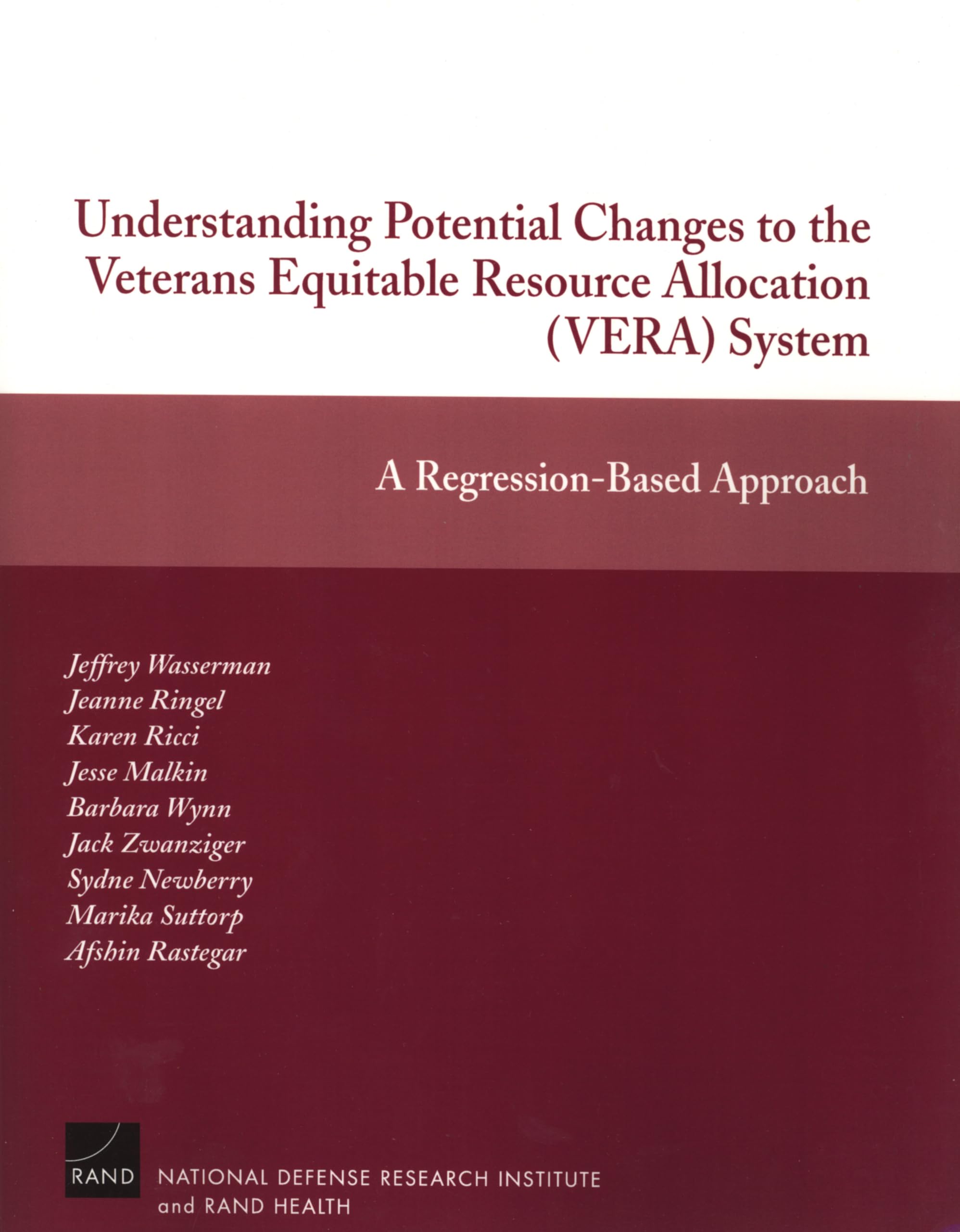 Understanding Potential Changes To The Veterans Equitable Resource Allocation System: A Regressionbased Approached,New