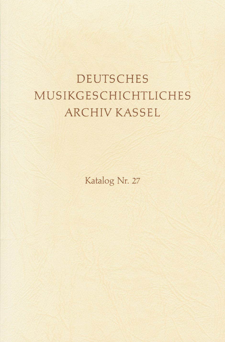 Deutsches Musikgeschichtliches Archiv Kassel. Katalog der Filmsammlung,Used