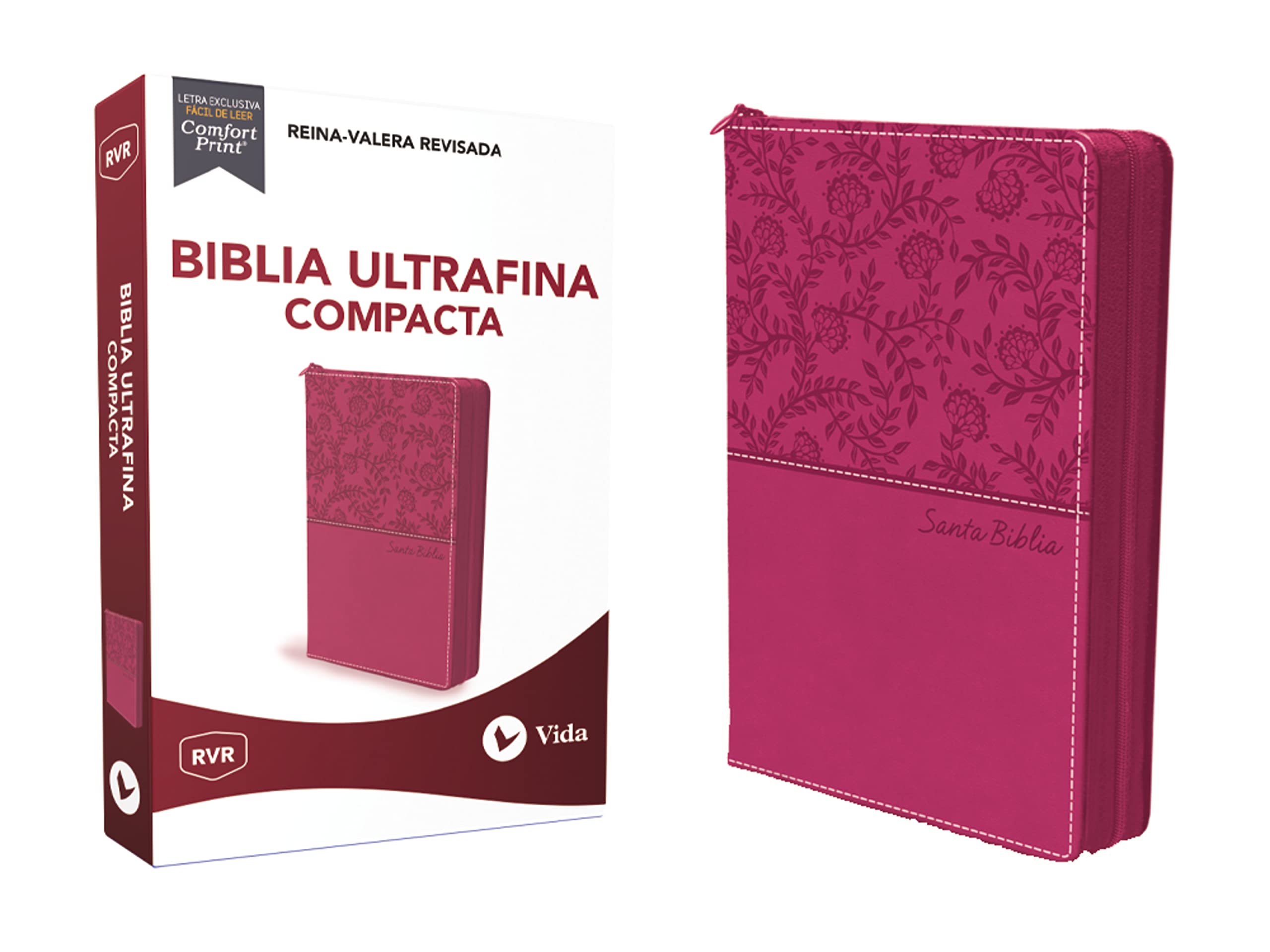 RVR77, Santa Biblia, Ultrafina, Tamao compacto, Leathersoft, con Cierre, Rosado (Spanish Edition),Used
