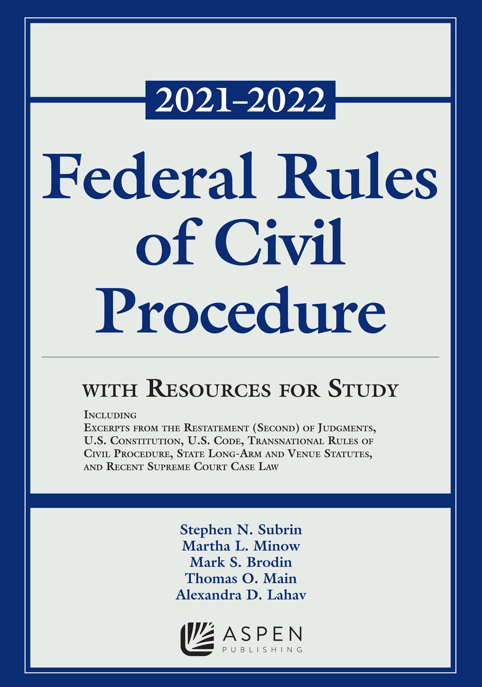 Federal Rules of Civil Procedure: with Resources for Study (Supplements),Used